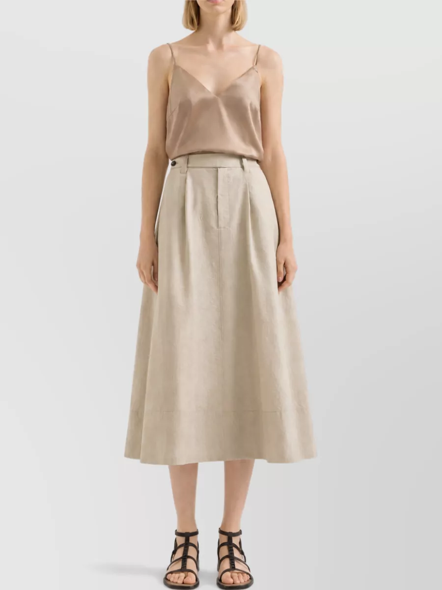 Brunello Cucinelli Cotton Poplin High Waist A Line Skirt