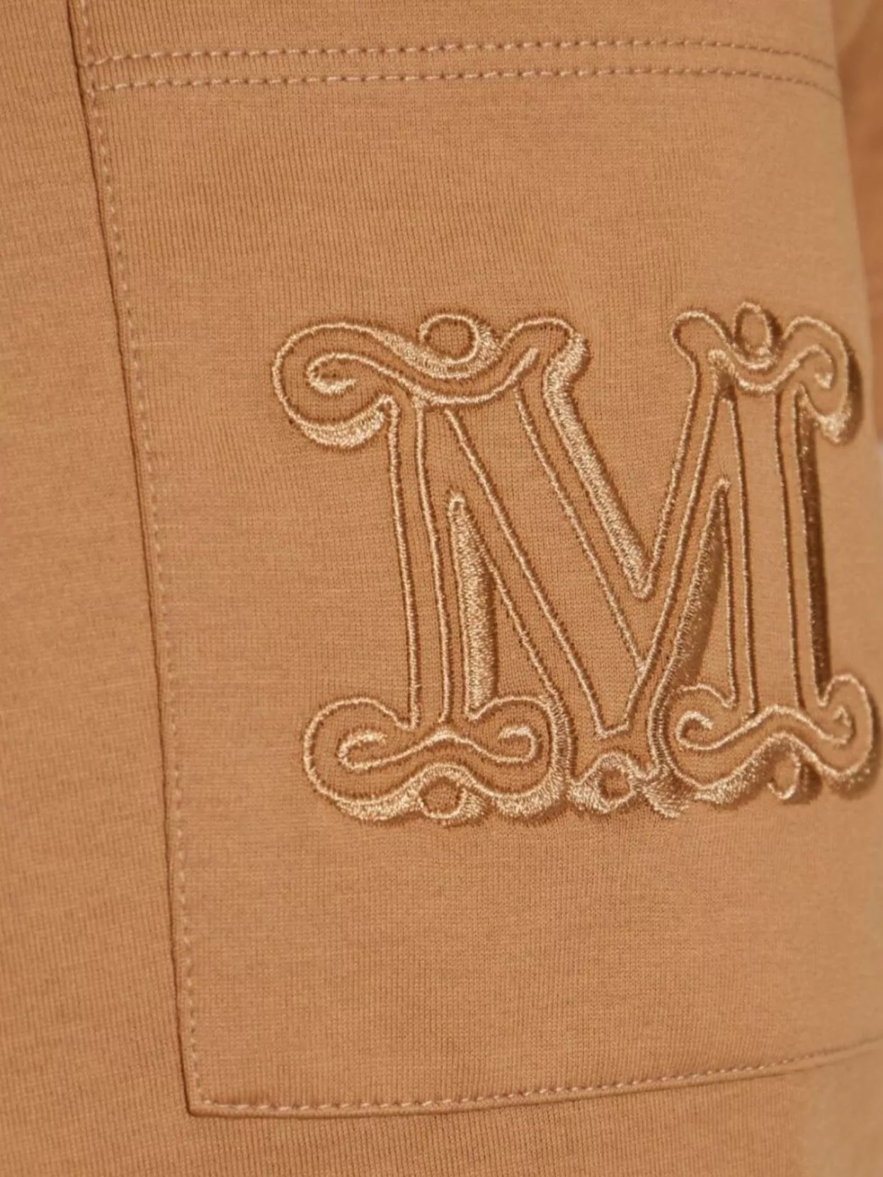 Max Mara Monogram Embroidered Crew Neck T-shirt In Brown