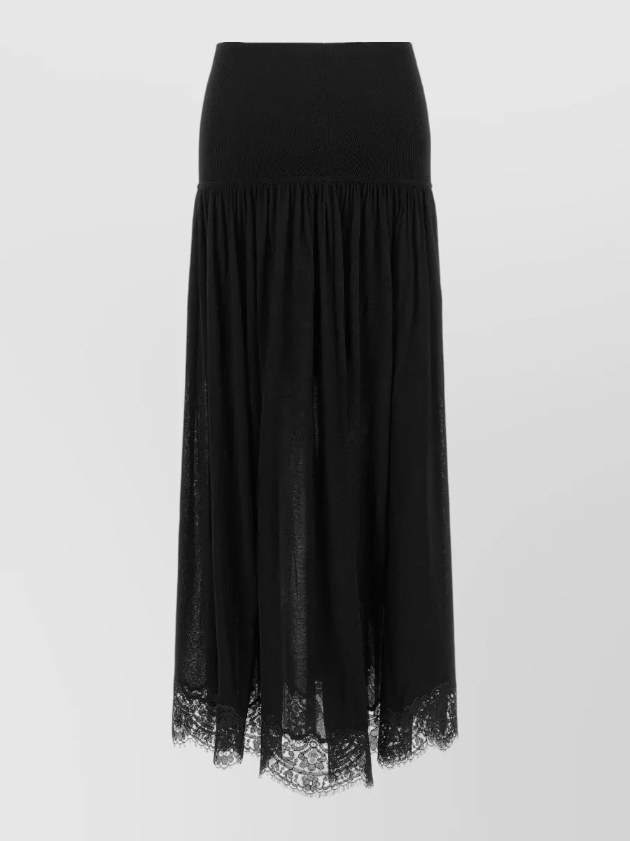 Zimmermann Lace-Trim High-Rise Flared Maxi Skirt