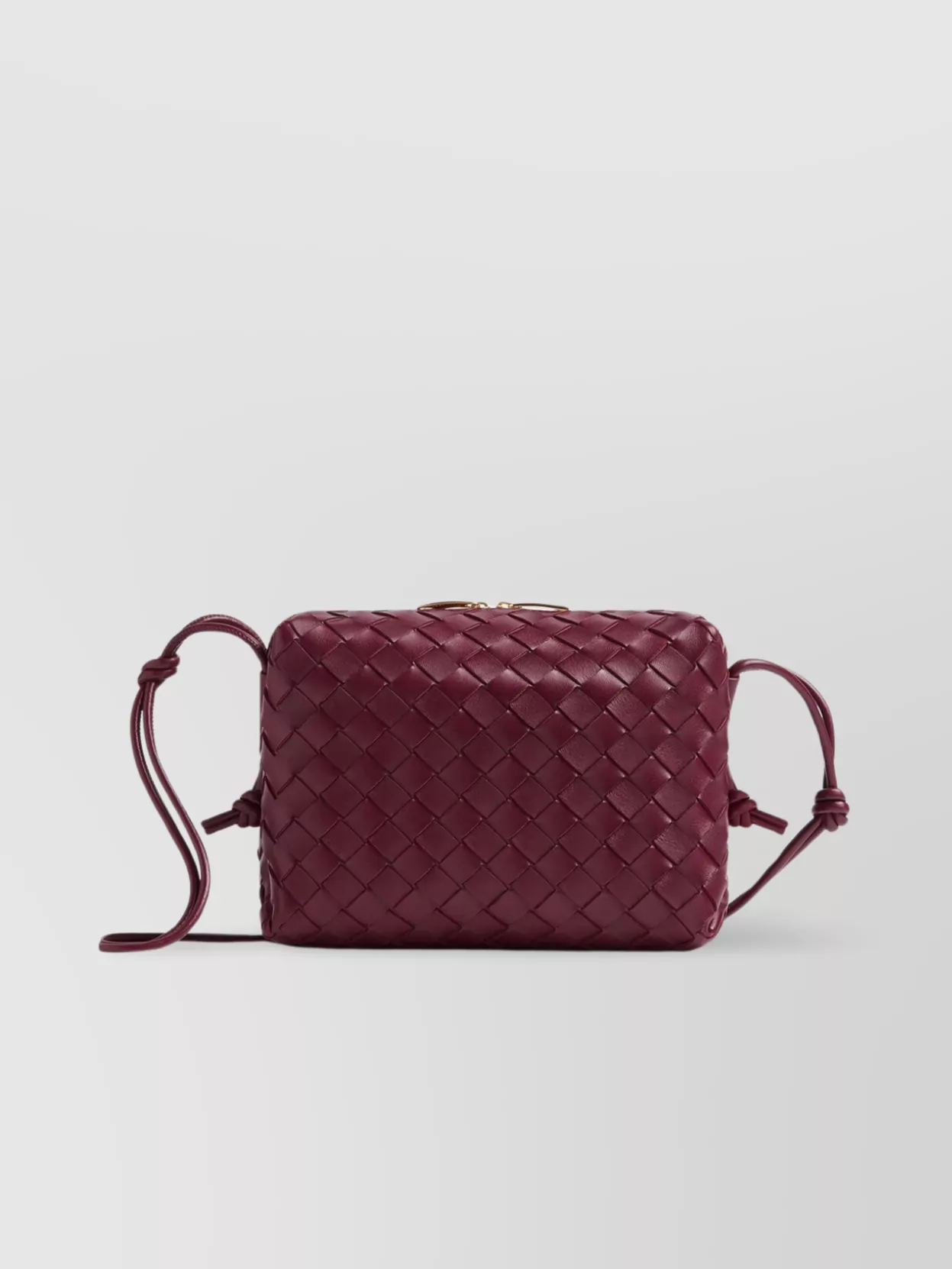 Shop Bottega Veneta Textured Woven Compact Crossbody Bag In Brown