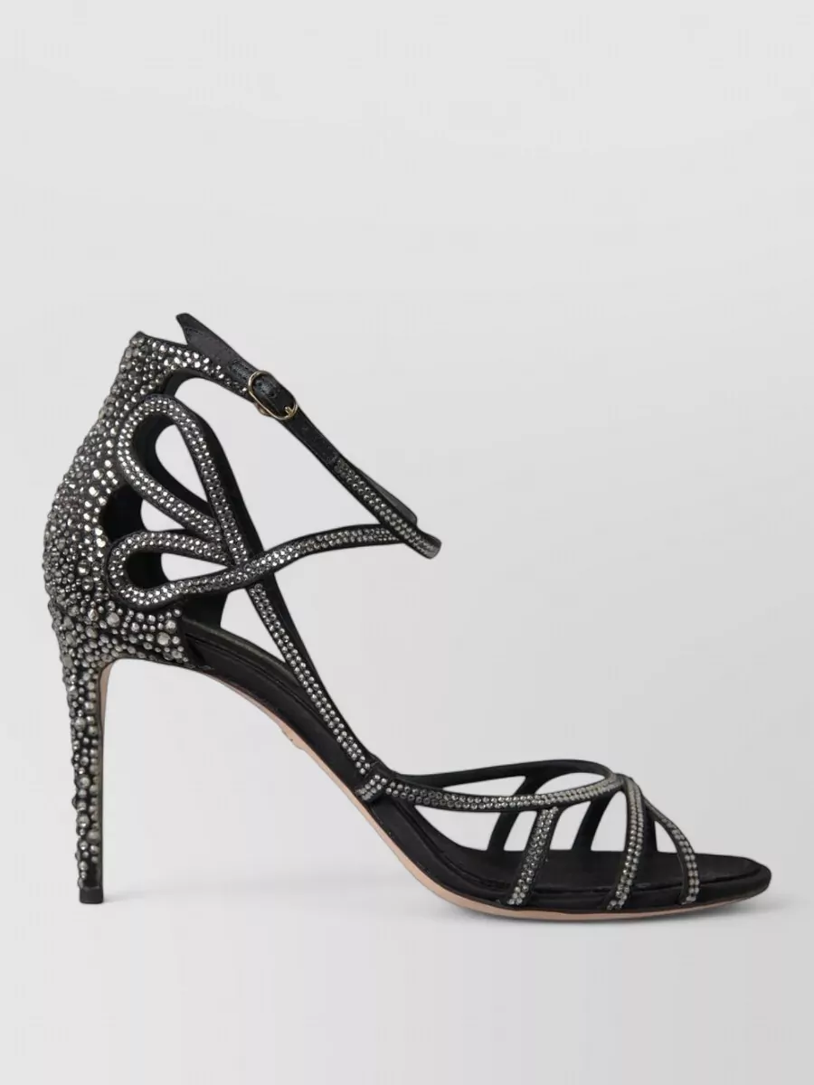 Dolce&Gabbana Silk Rhinestone Stiletto Sandals