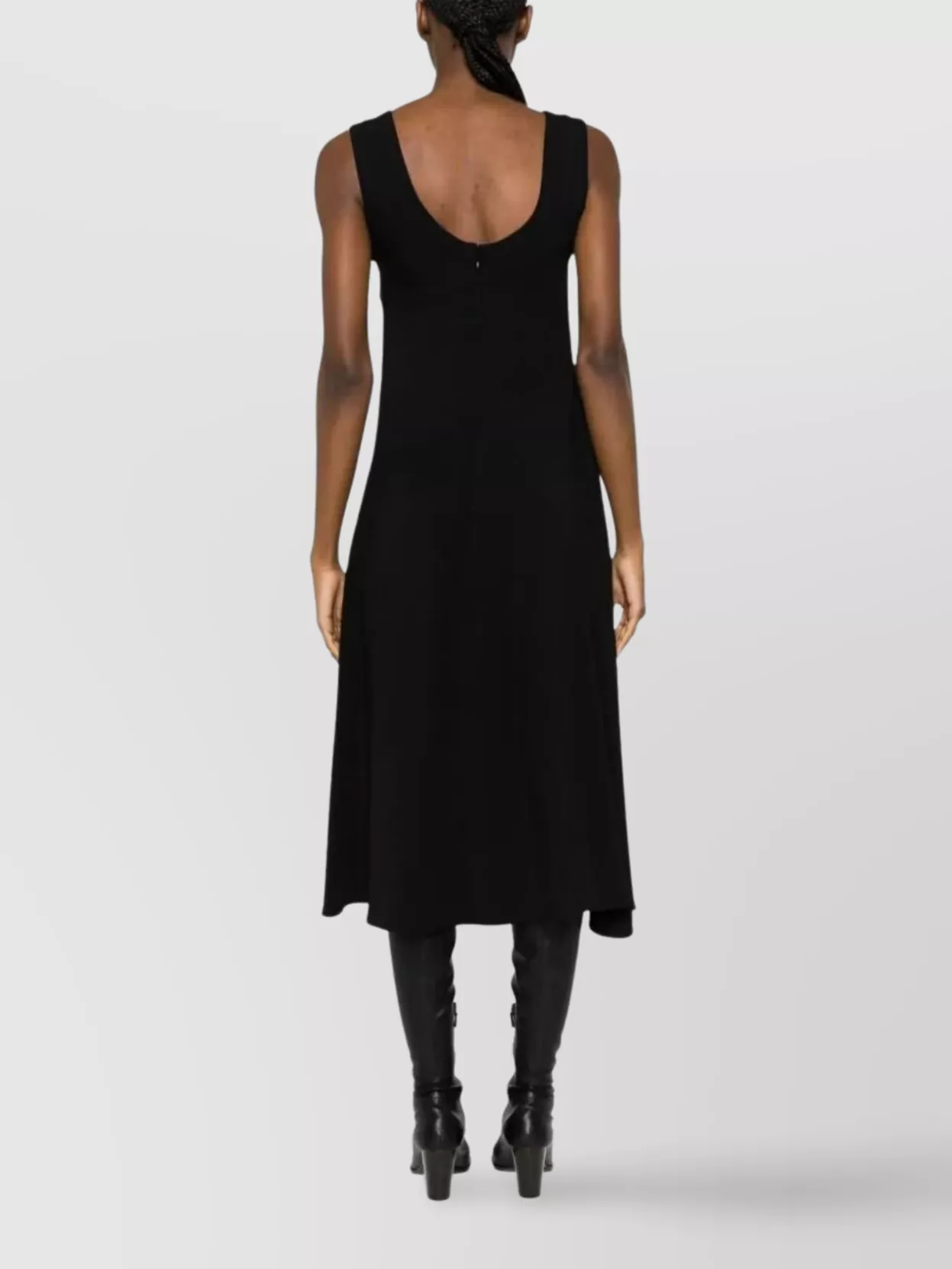 Jil Sander Sleeveless Scoop Neck Midi Flared Dress