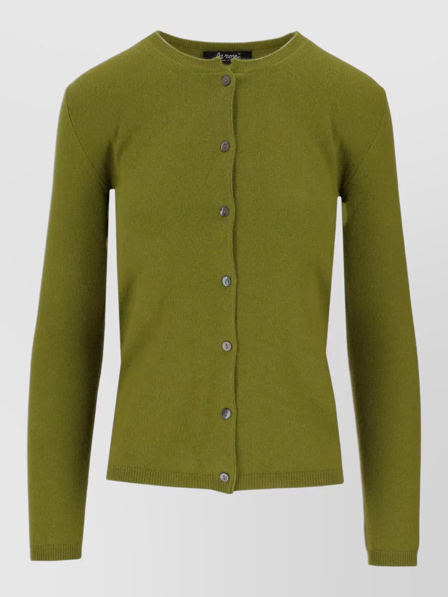 La Rose cashmere round neck cardigan