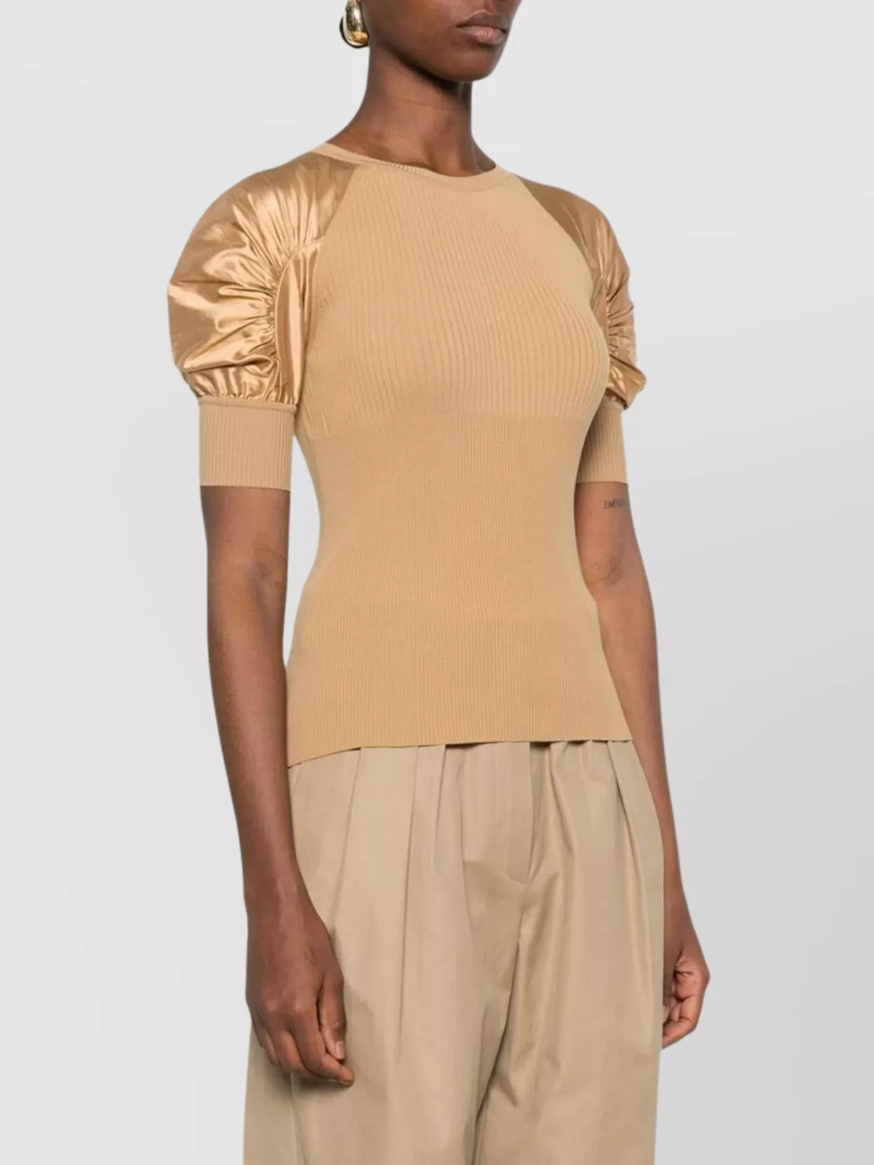 Max Mara Crewneck Knitwear Puff Sleeves