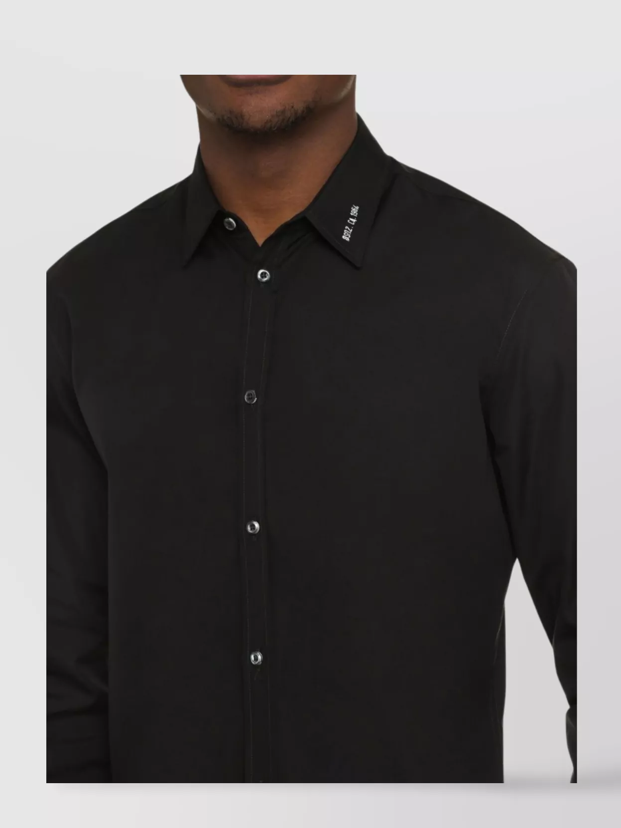 DSQUARED2 COTTON SHIRT WITH LONG SLEEVES AND PRINTED COLLAR