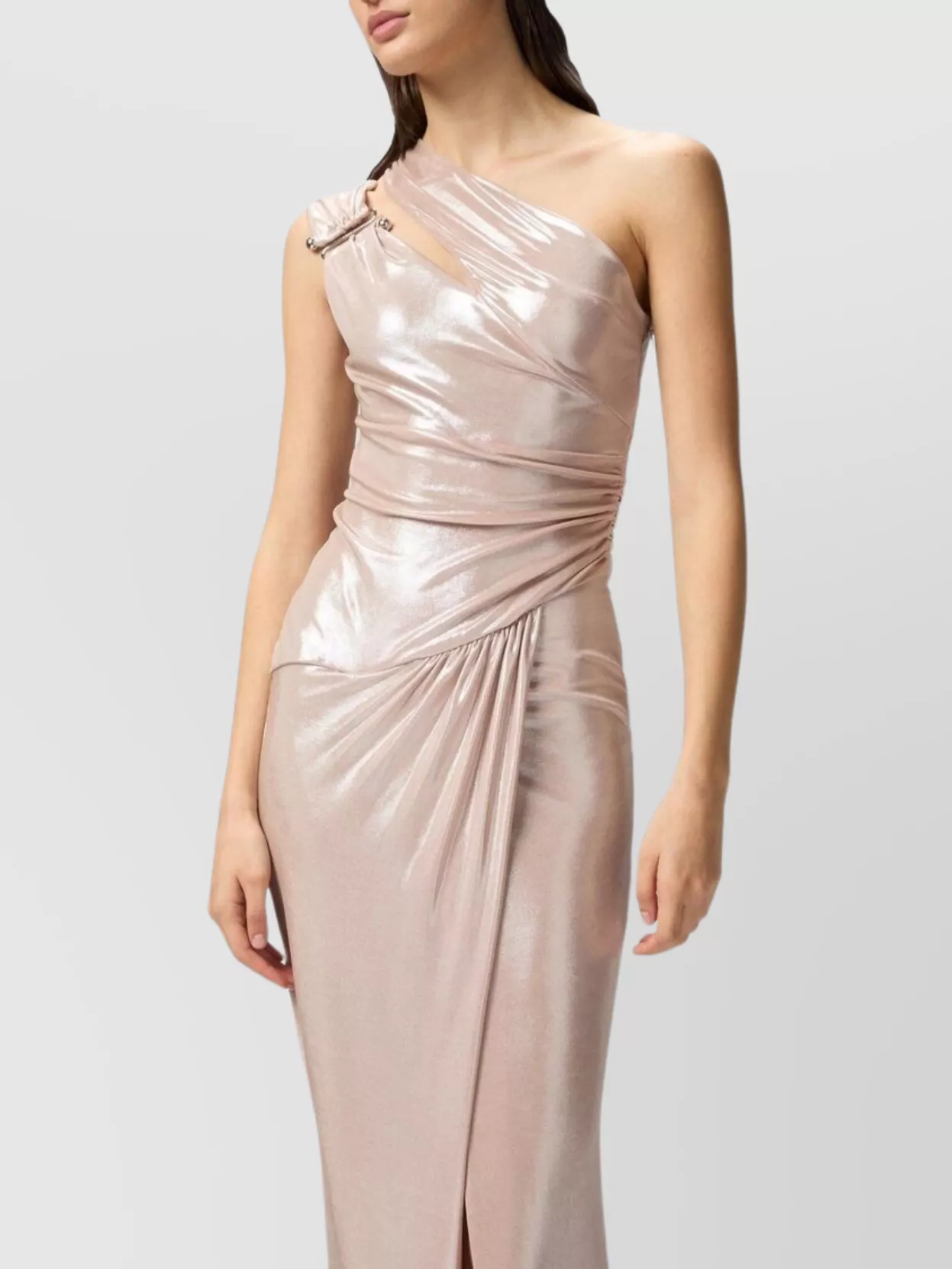 Pinko One-shoulder Maxi Dress In Pink