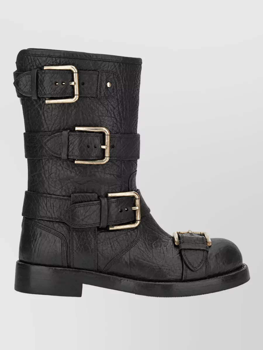 Dolce&Gabbana Leather Buckled Boots