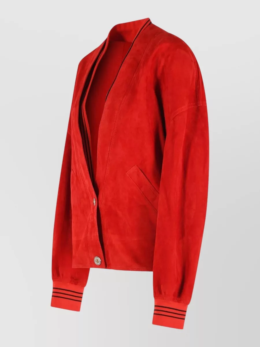 Versace Suede Single Breasted Coat