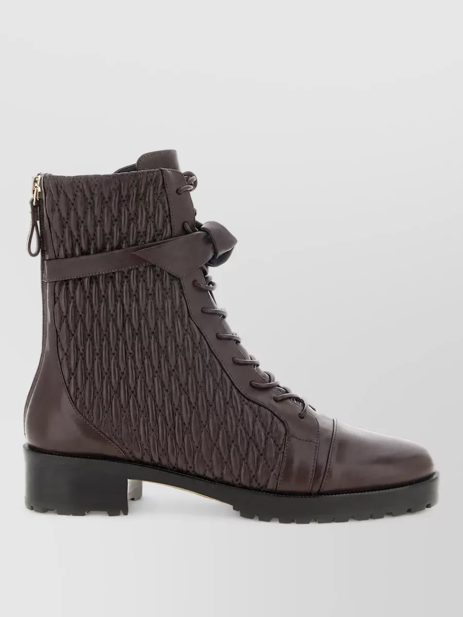 Alexandre Birman Leather Quilted Combat Ankle Boots