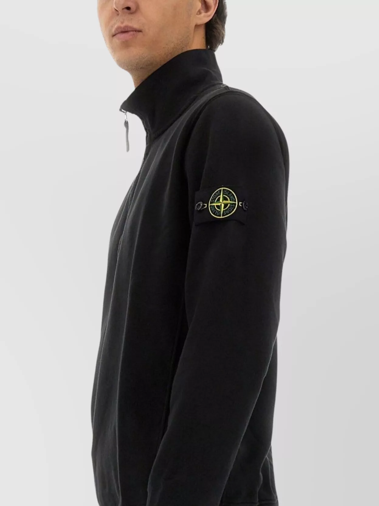 Stone Island Men's Ls Polo T-shirt In Black