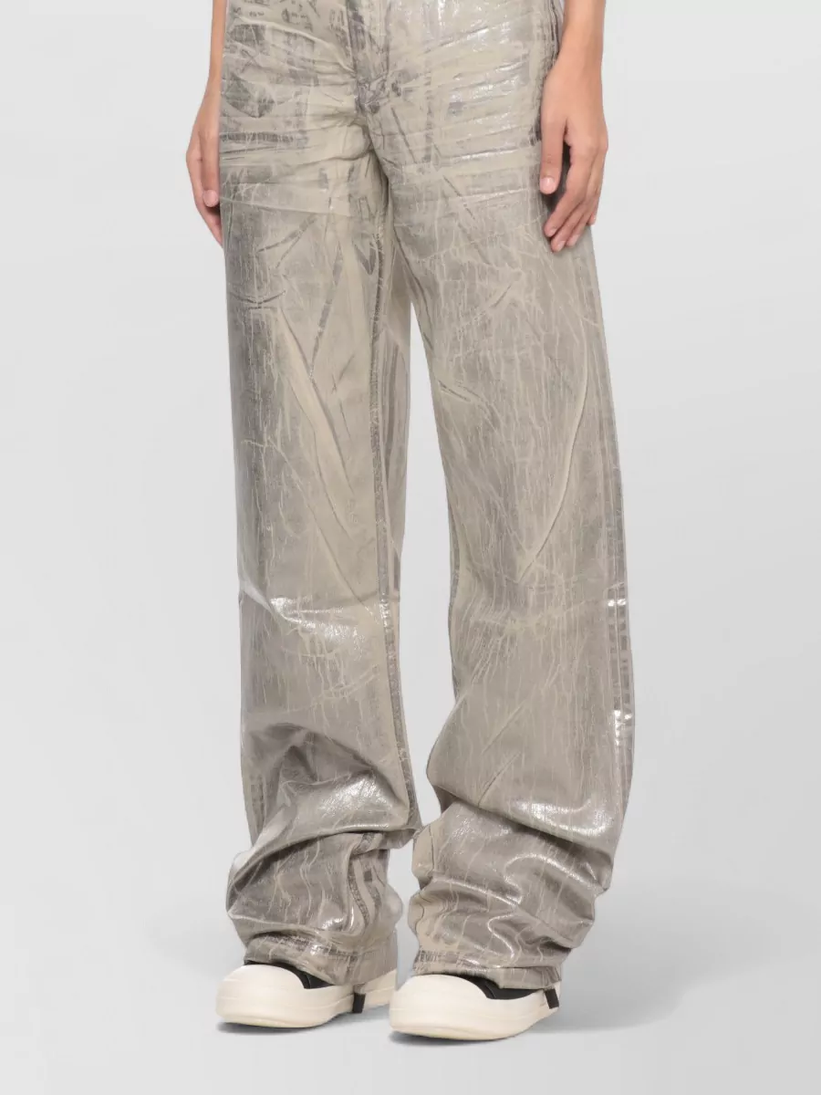 Rick Owens Drkshdw High Waist Wide Leg Cotton Jeans Trousers
