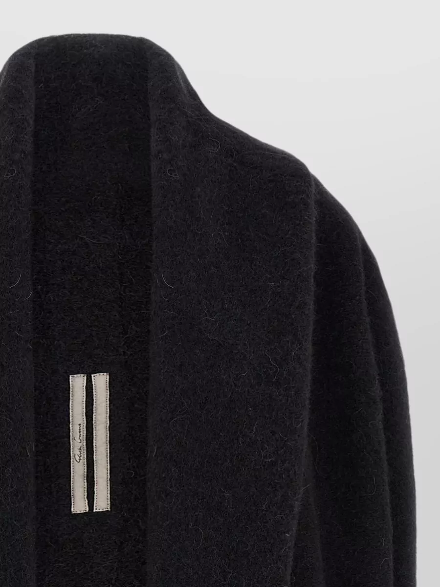 Rick Owens Wool Hooded Draped Cape