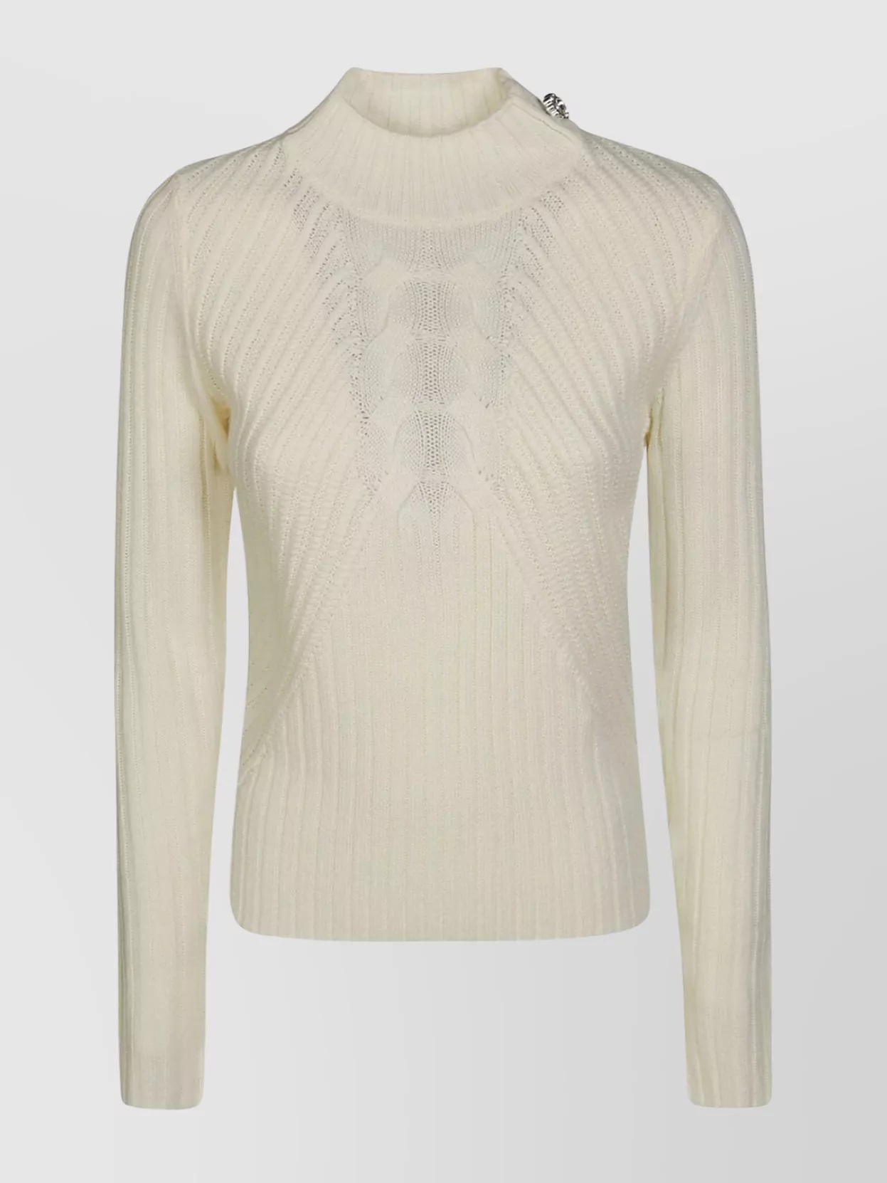 Shop Liu •jo Shoulder Embellished Turtleneck Knit