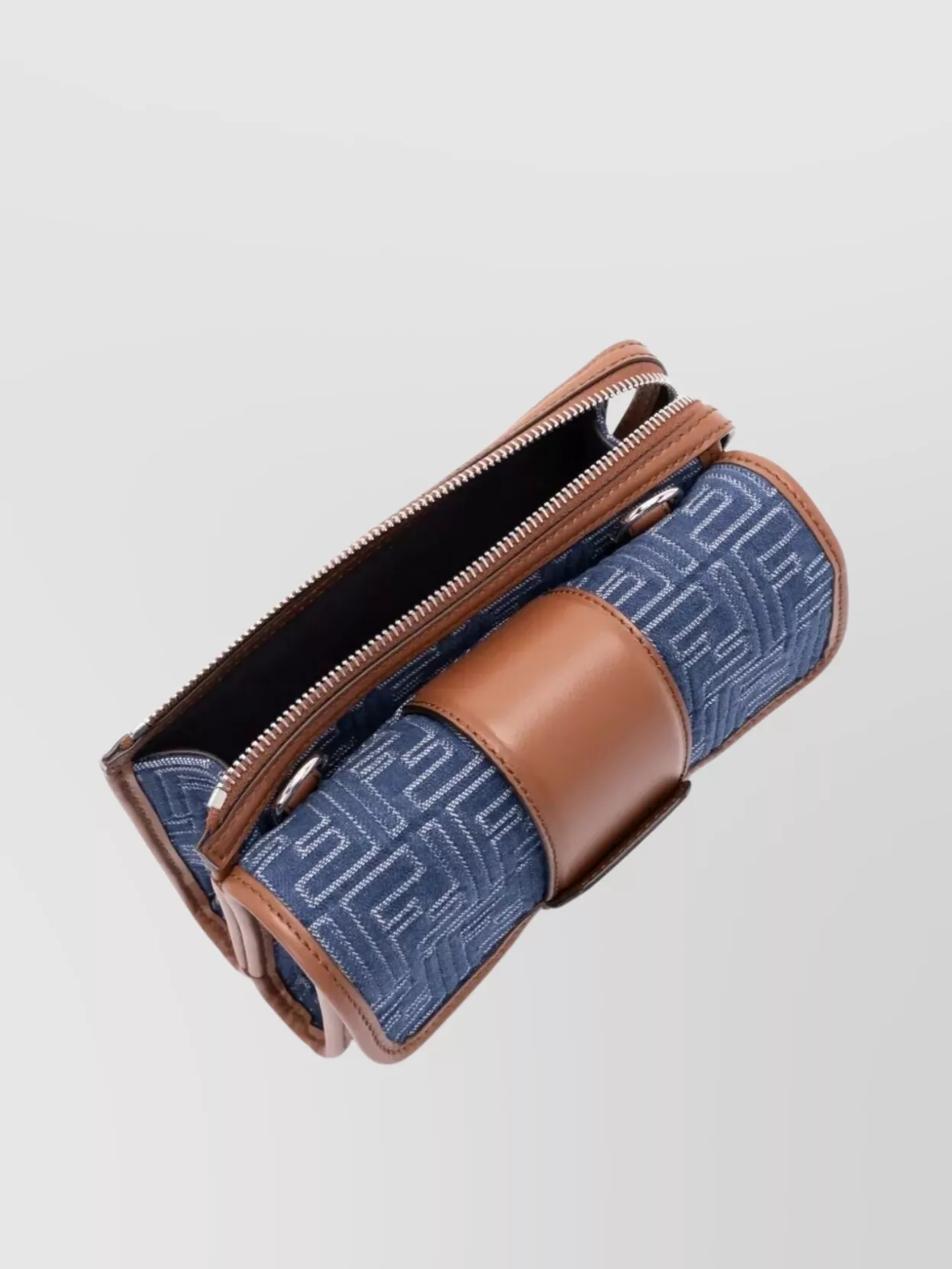 Fendi Double Jacquard And Leather Messenger Bag