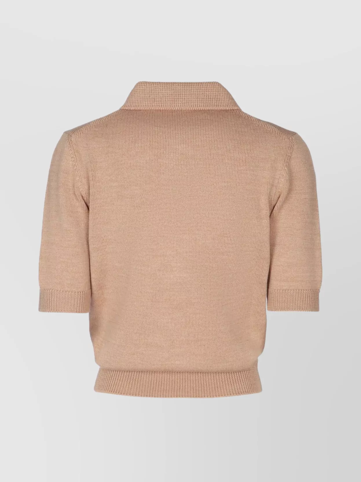 Jacob Cohen Short Sleeve Collared Knit Top In Gold