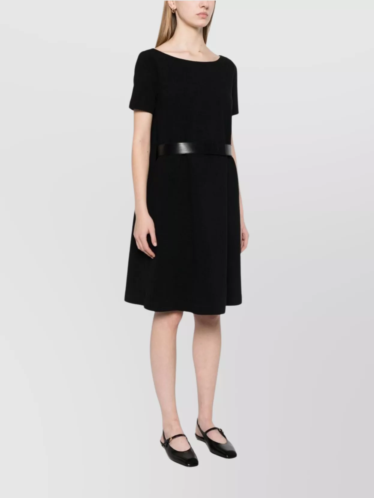 Emporio Armani Cotton Dress Waist Belted