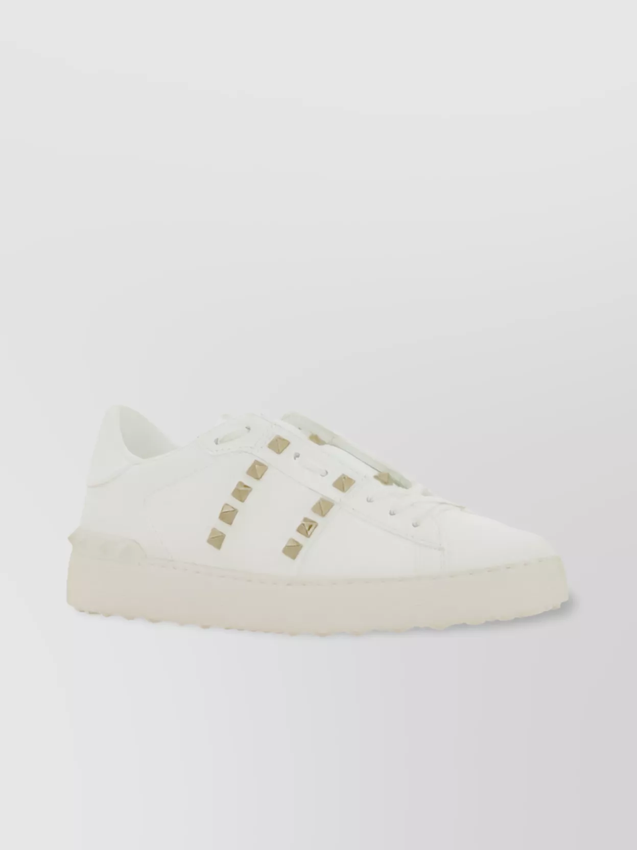 Shop Valentino Studded Sneaker With Round Toe And Rubber Sole