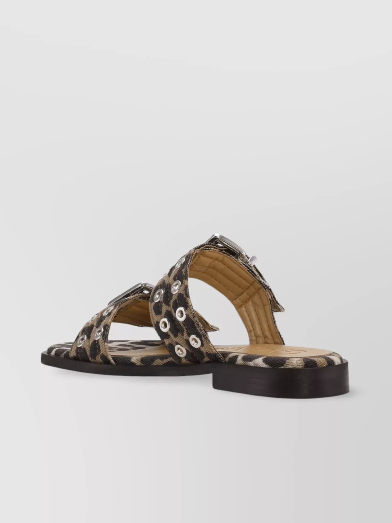 Ganni Leopard Print Lace Sandals