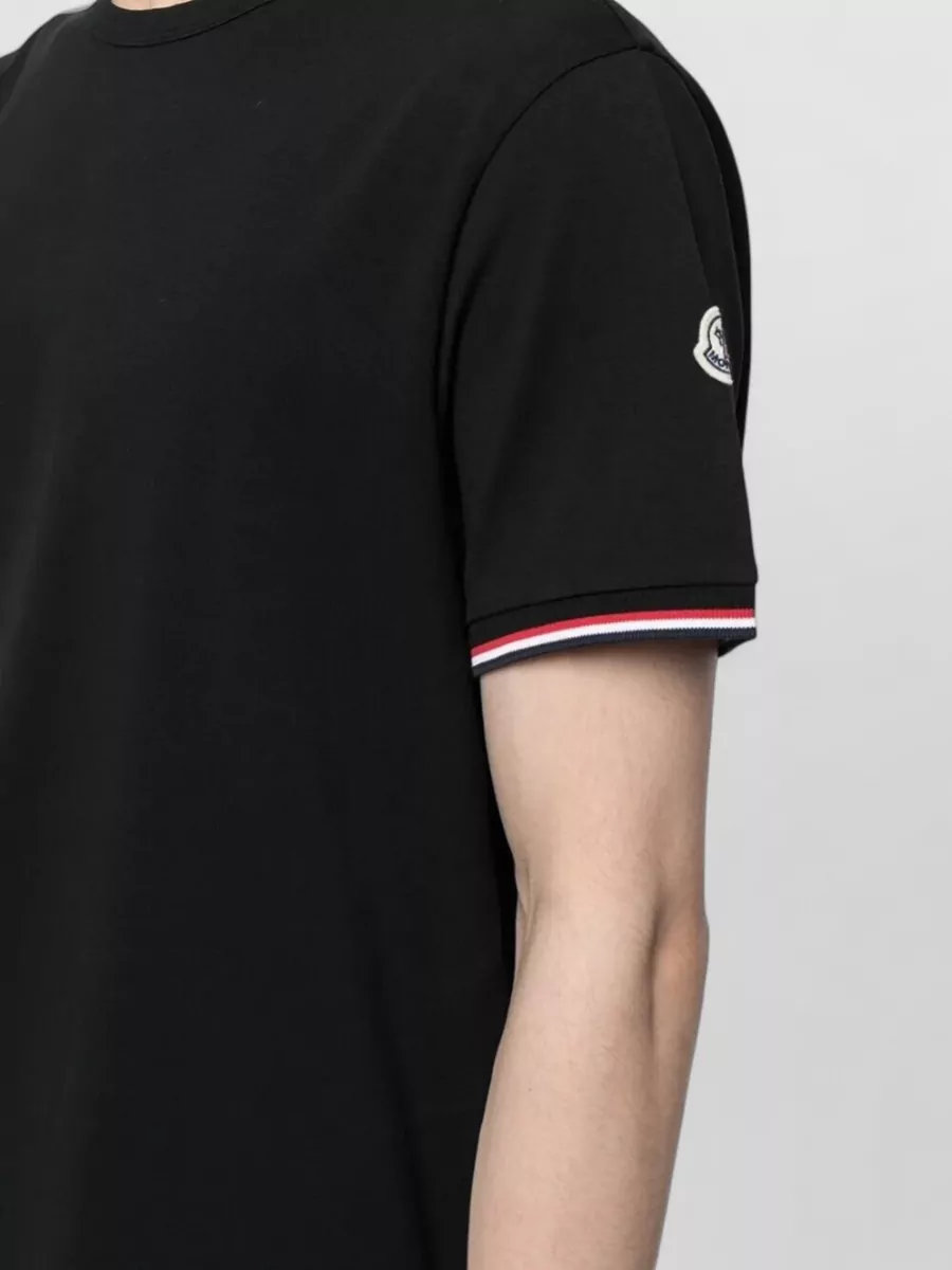 Moncler Signature Trim Cotton Crew Neck T Shirt