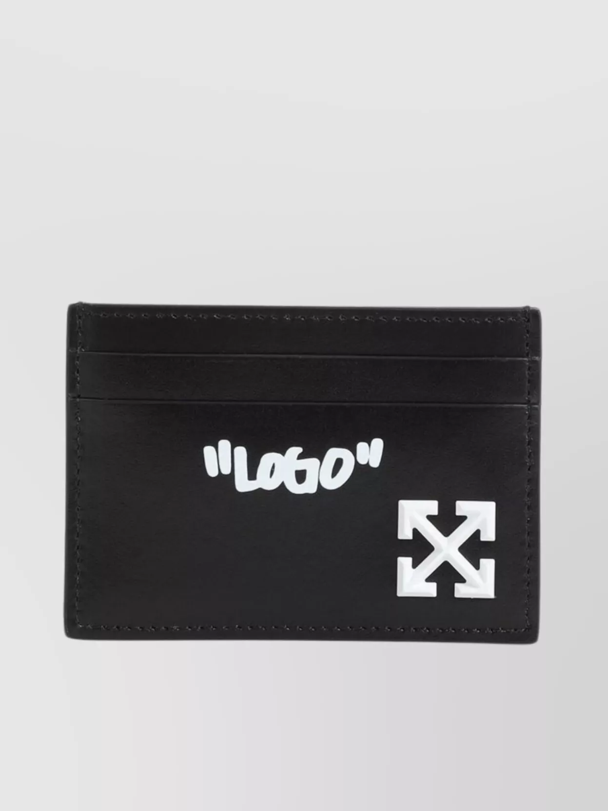 Off-White Compact Jitney Quote Credit Card Case