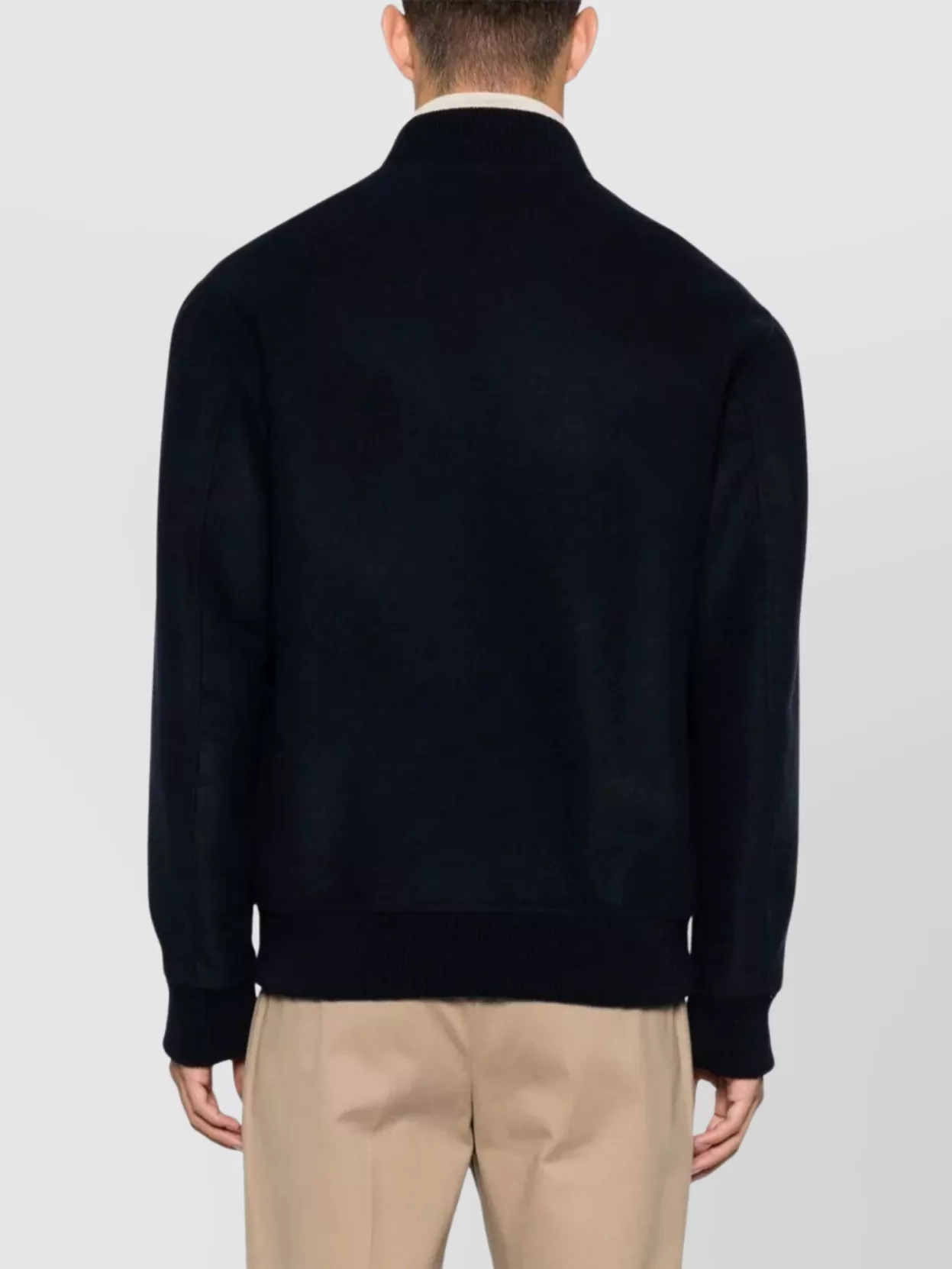 Shop Eleventy Zippered Bomber Jacket Side Pockets In Blue