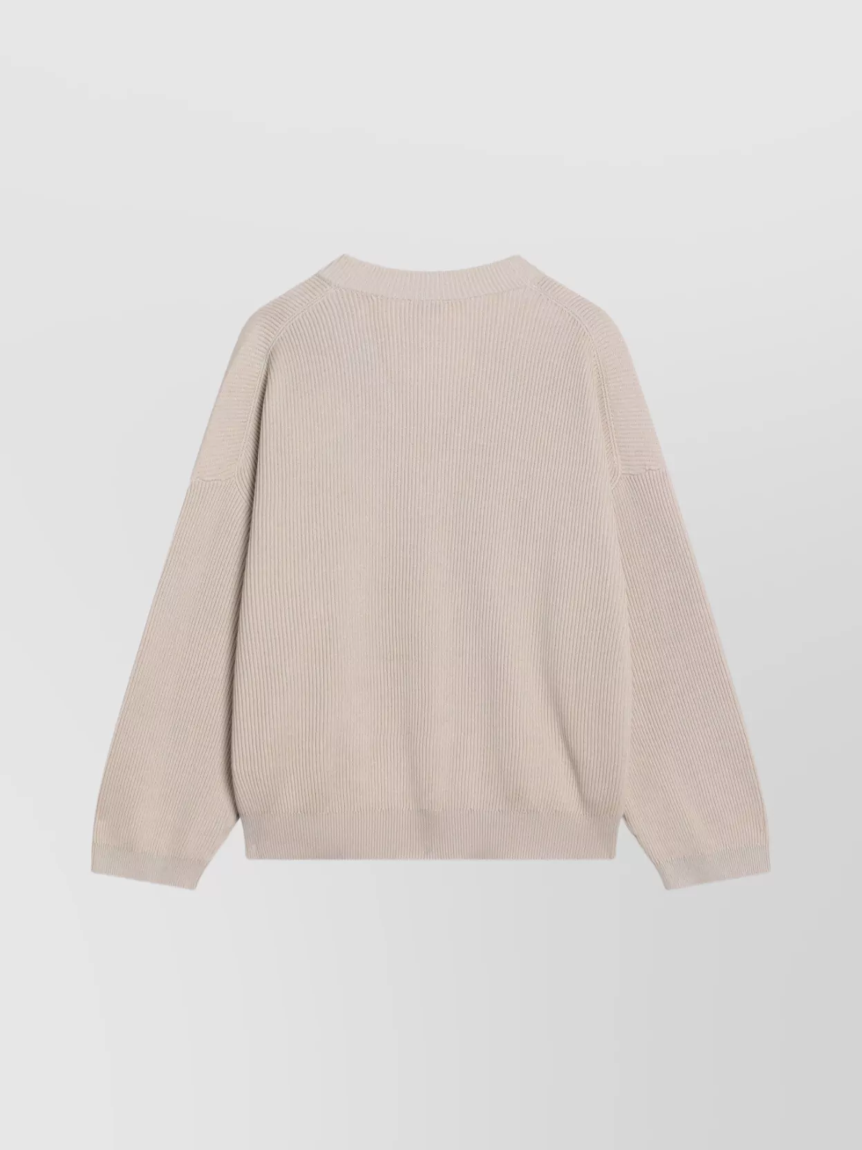 Brunello Cucinelli Cotton Sweater Dropped Shoulders Long Sleeves In Pink