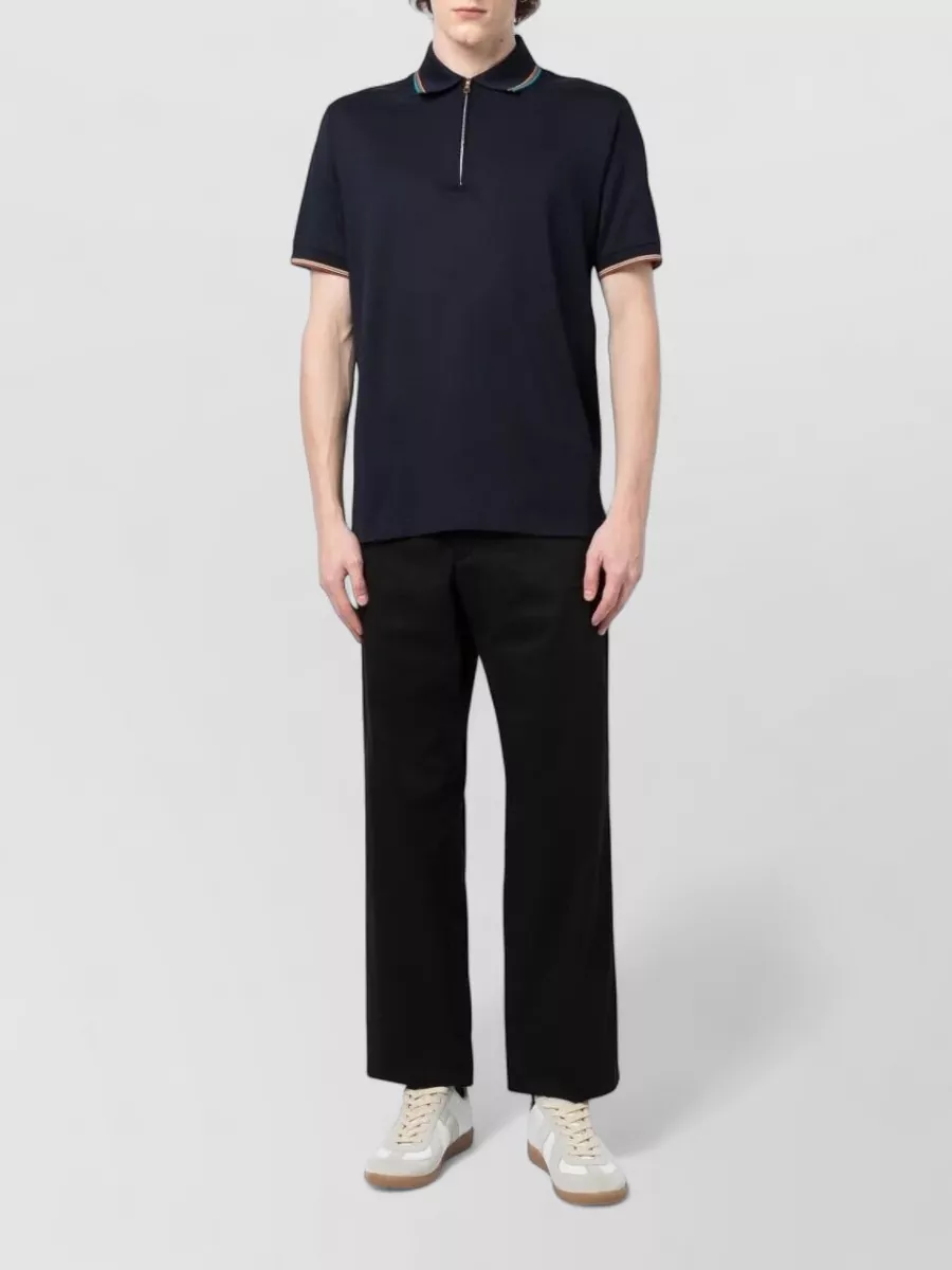 Paul Smith Mens Polo Shirt Multicolor Trim Collar