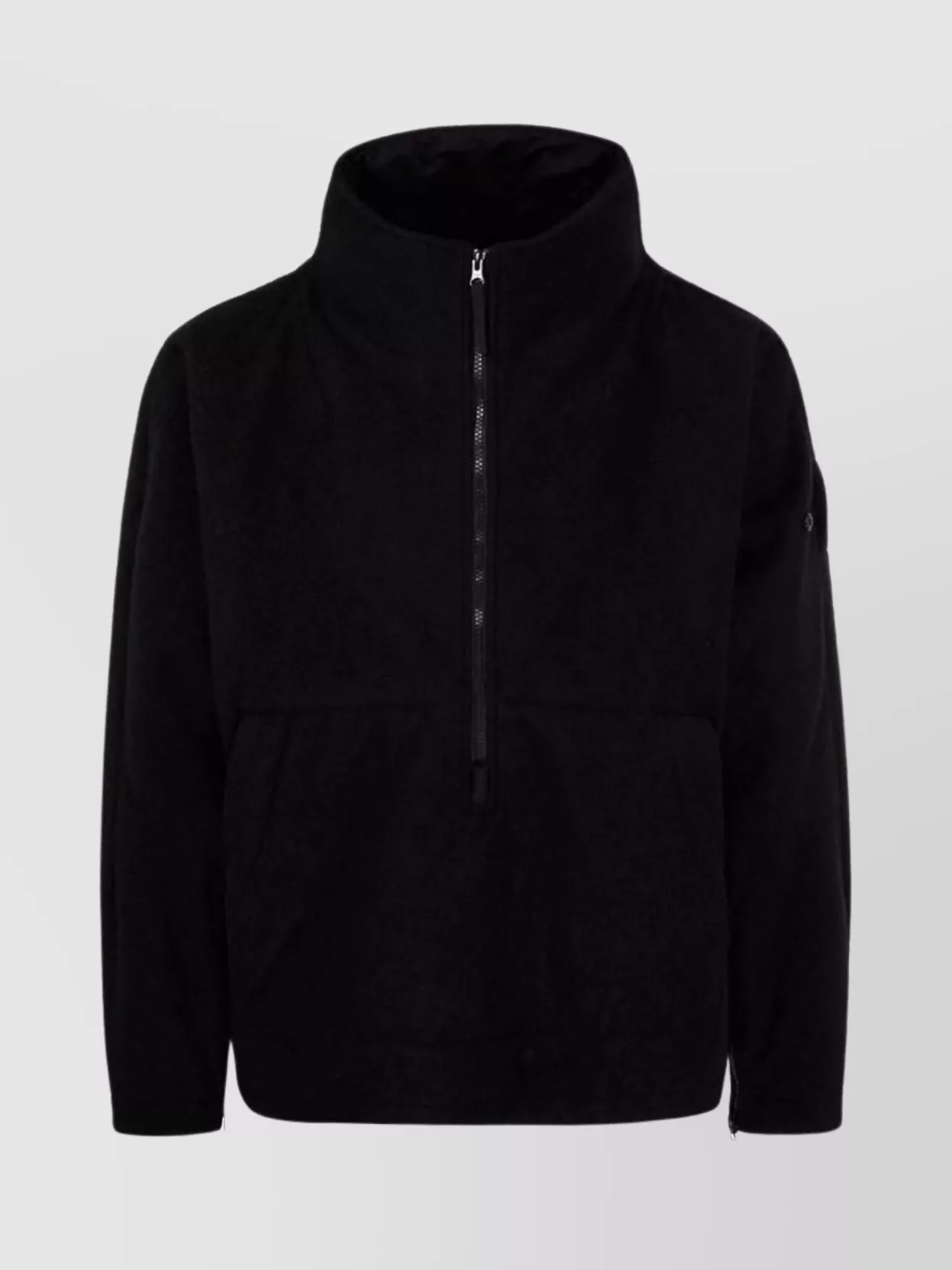 Stone Island High Collar Front Pocket Long Sleeves Jacket In Black