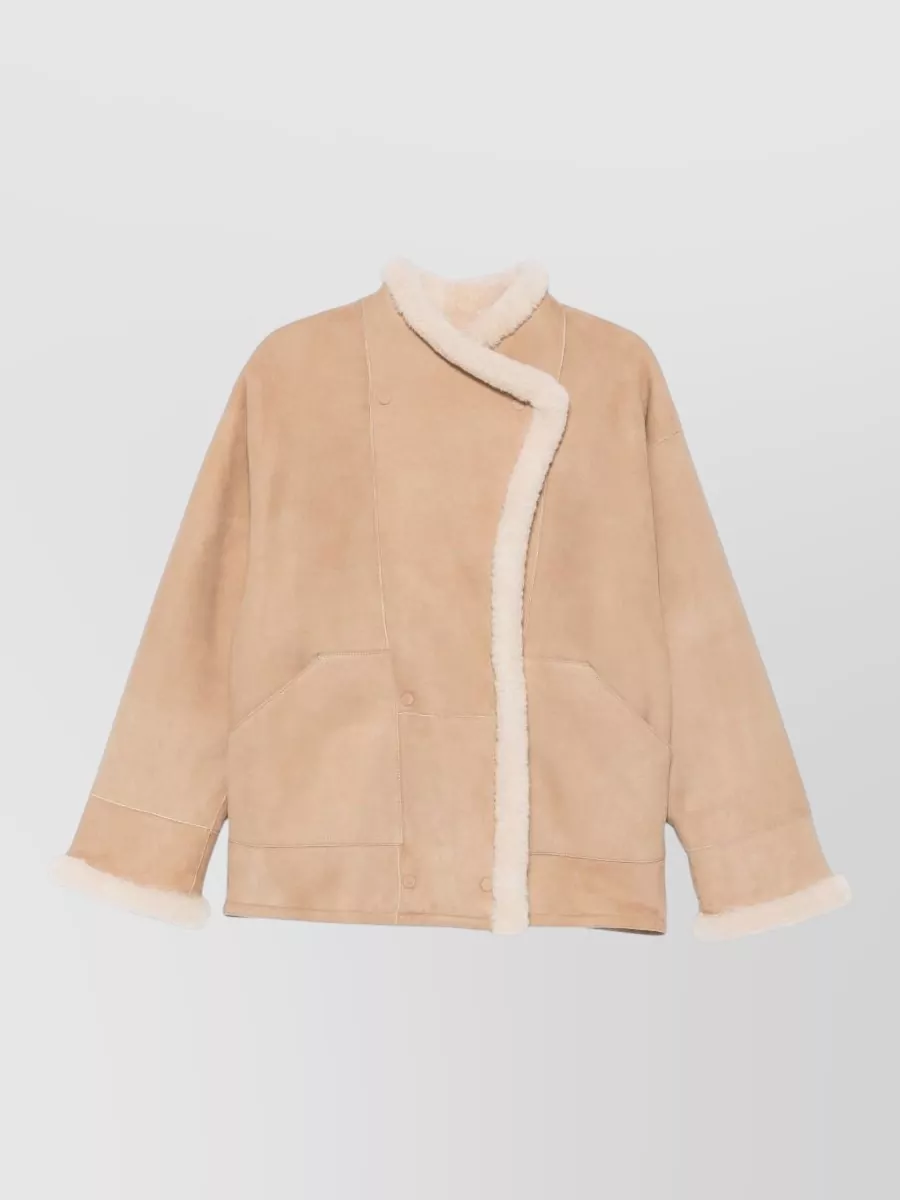 Closed shearling double-breasted jacket