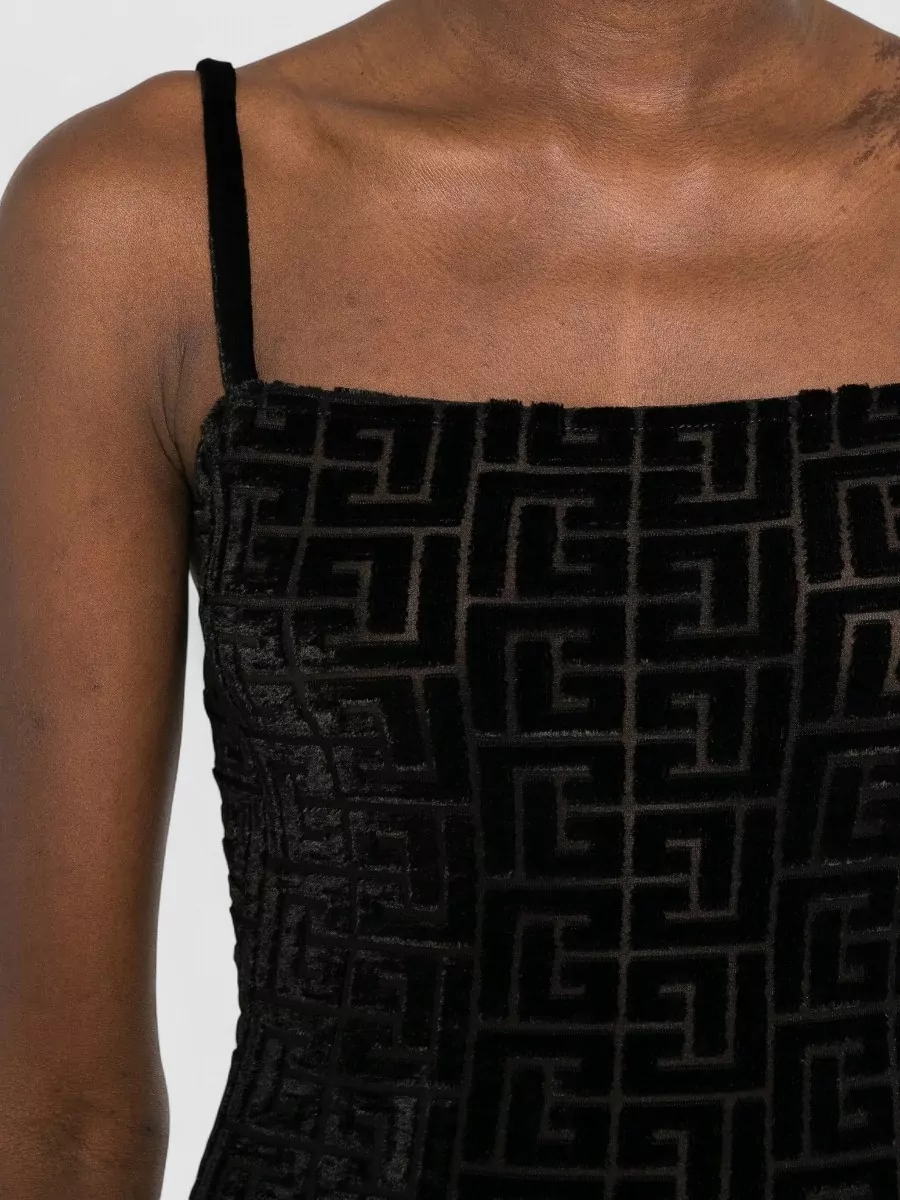 Balmain Logo-Print Maxi Dress