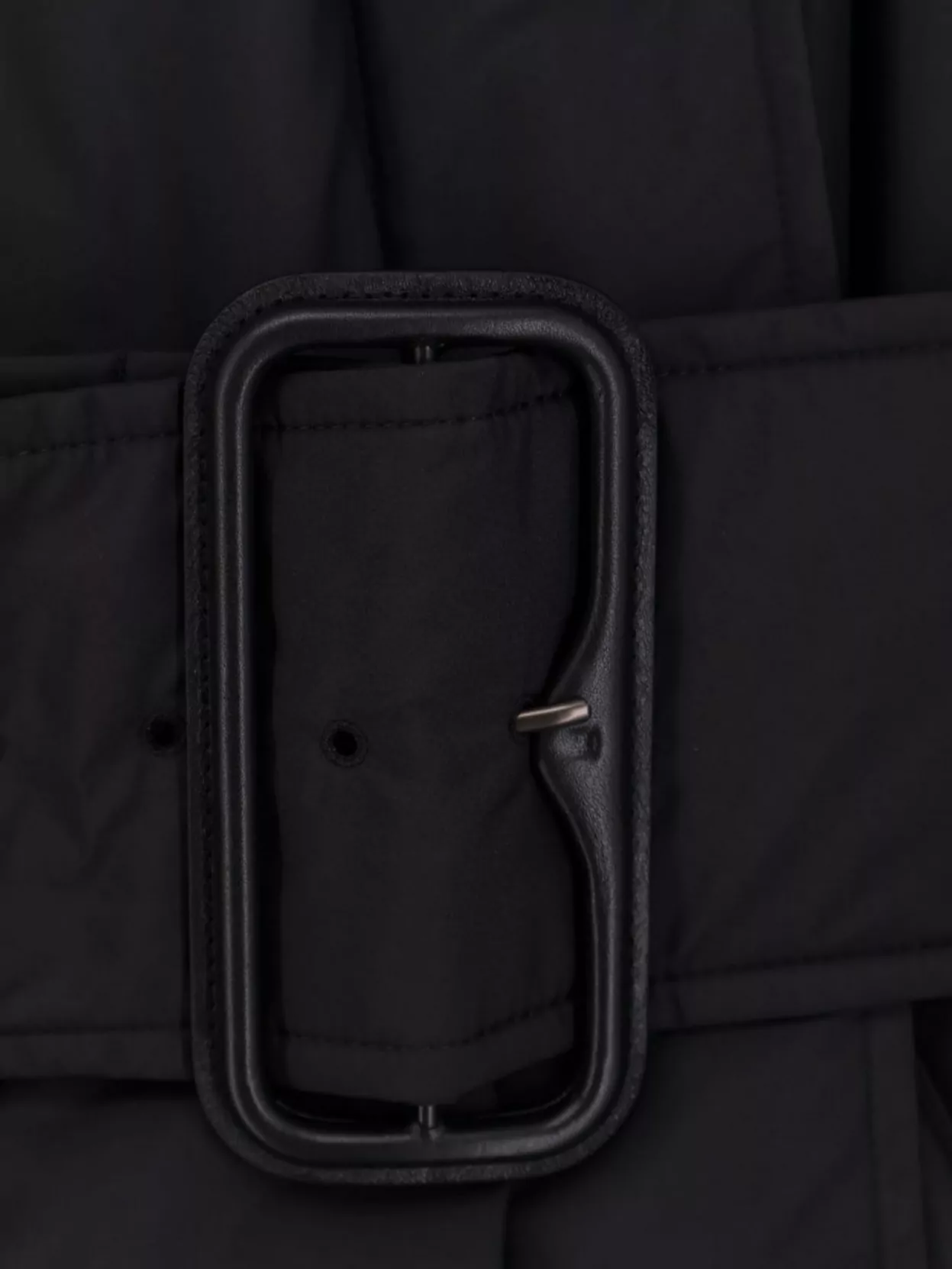 Burberry Belted Long Jacket And Pockets In Black