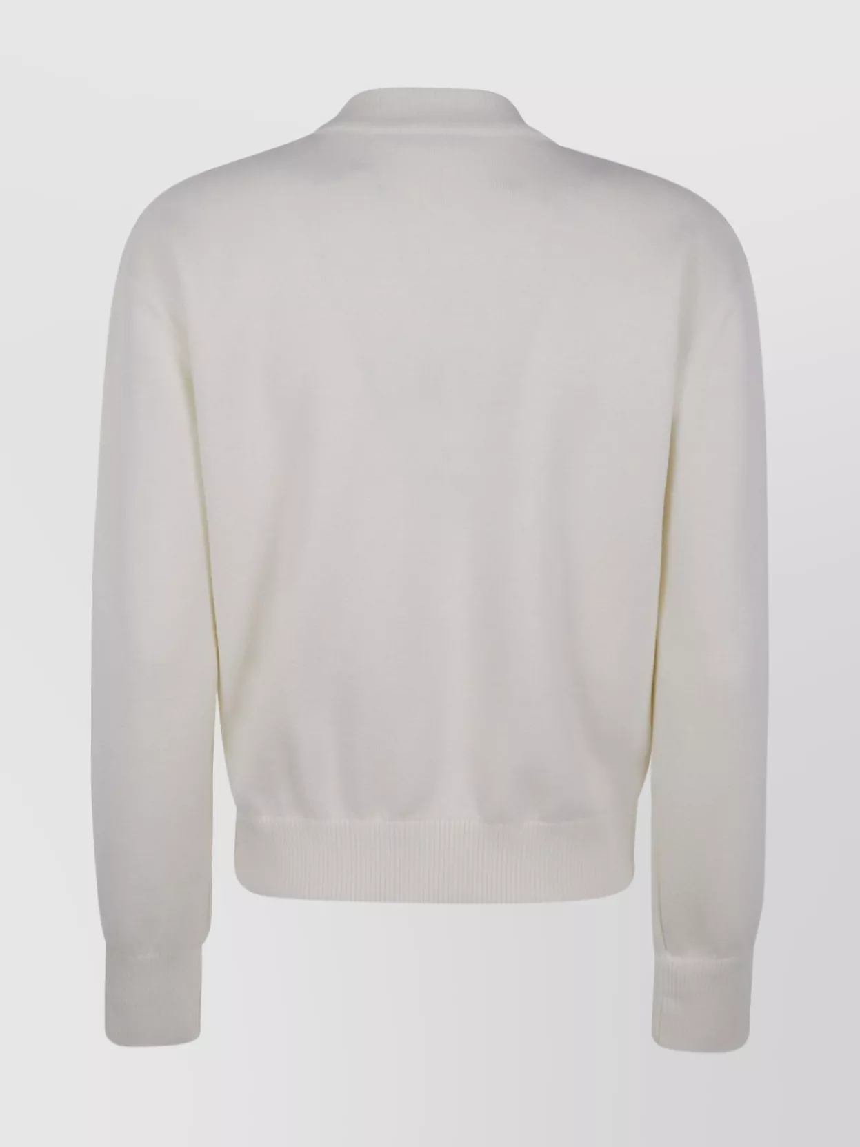 Max Mara Merino Wool Bomber Jacket With Long Sleeves In White