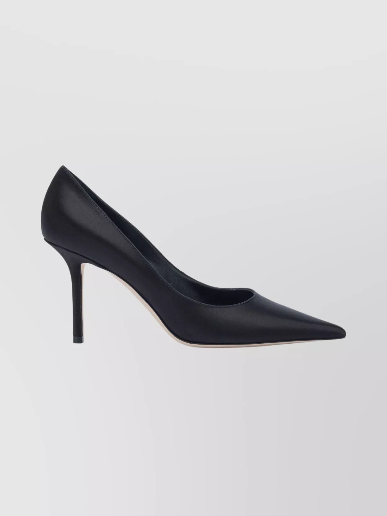 Jimmy Choo Satin Stiletto Pumps With Pointed Toe Design