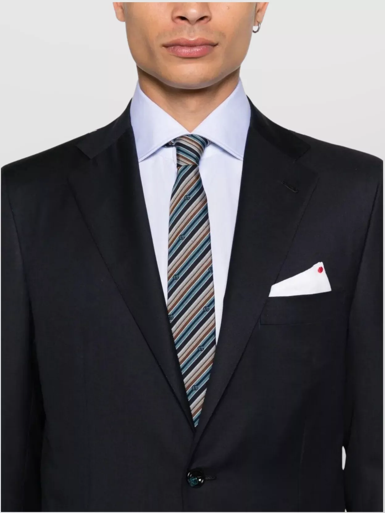 Kiton Tailored Suit With Pockets And Handkerchief