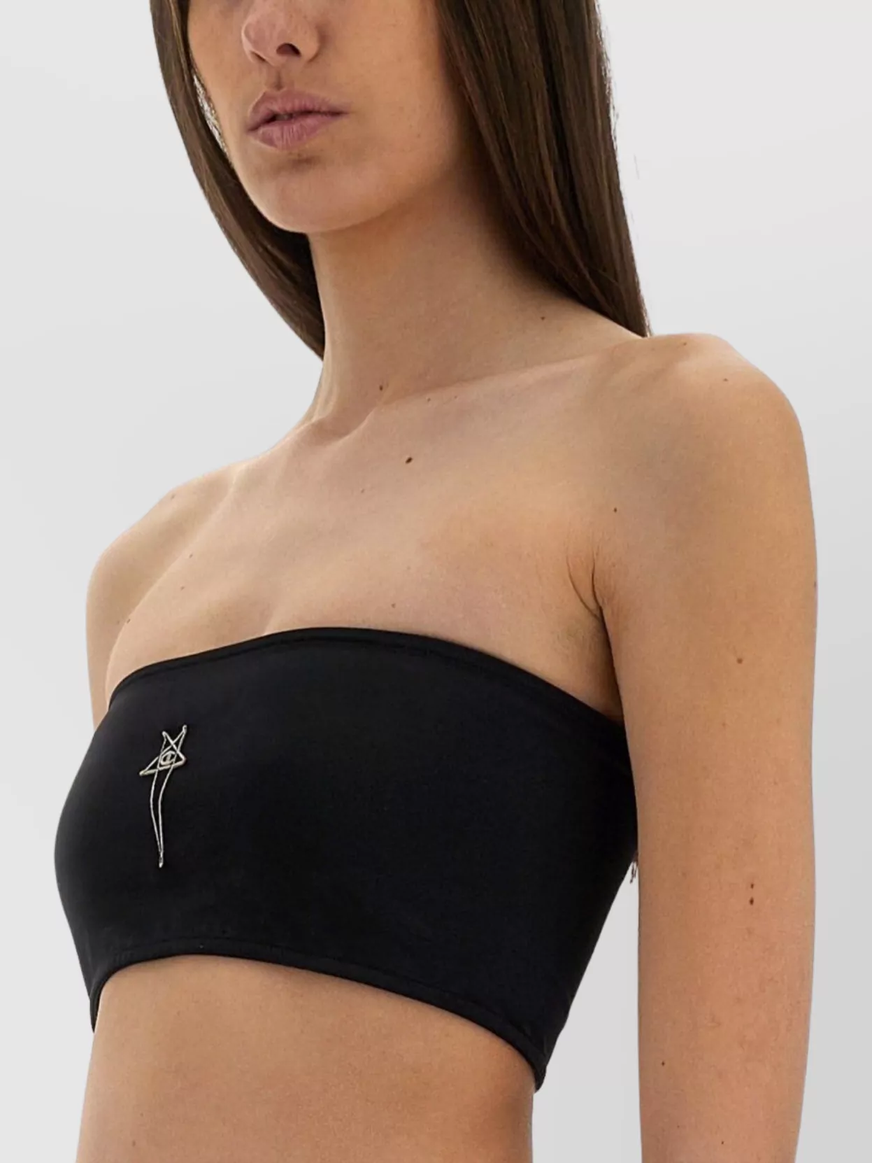 Rick Owens Band Top Set Drawstring Shorts Strapless In Black