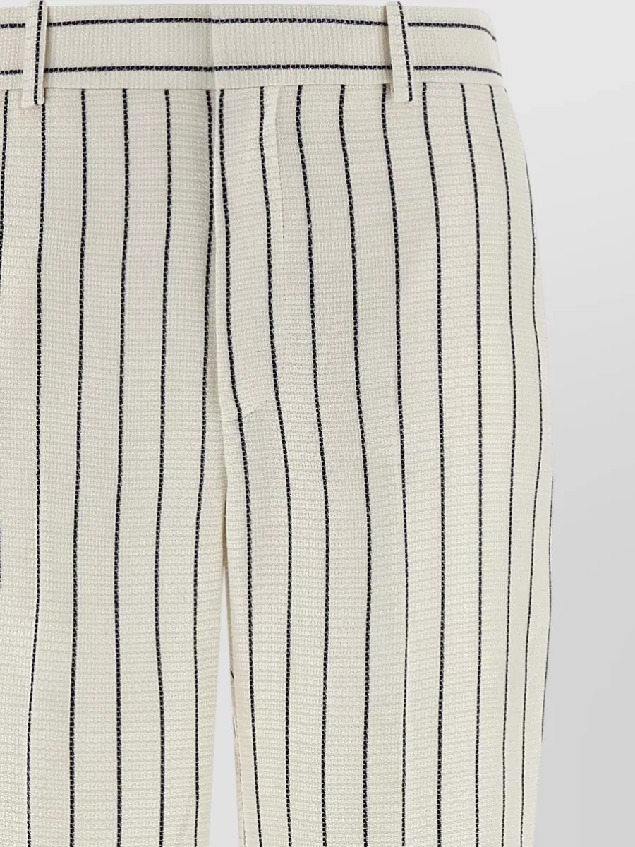 Balmain Striped Straight Trousers