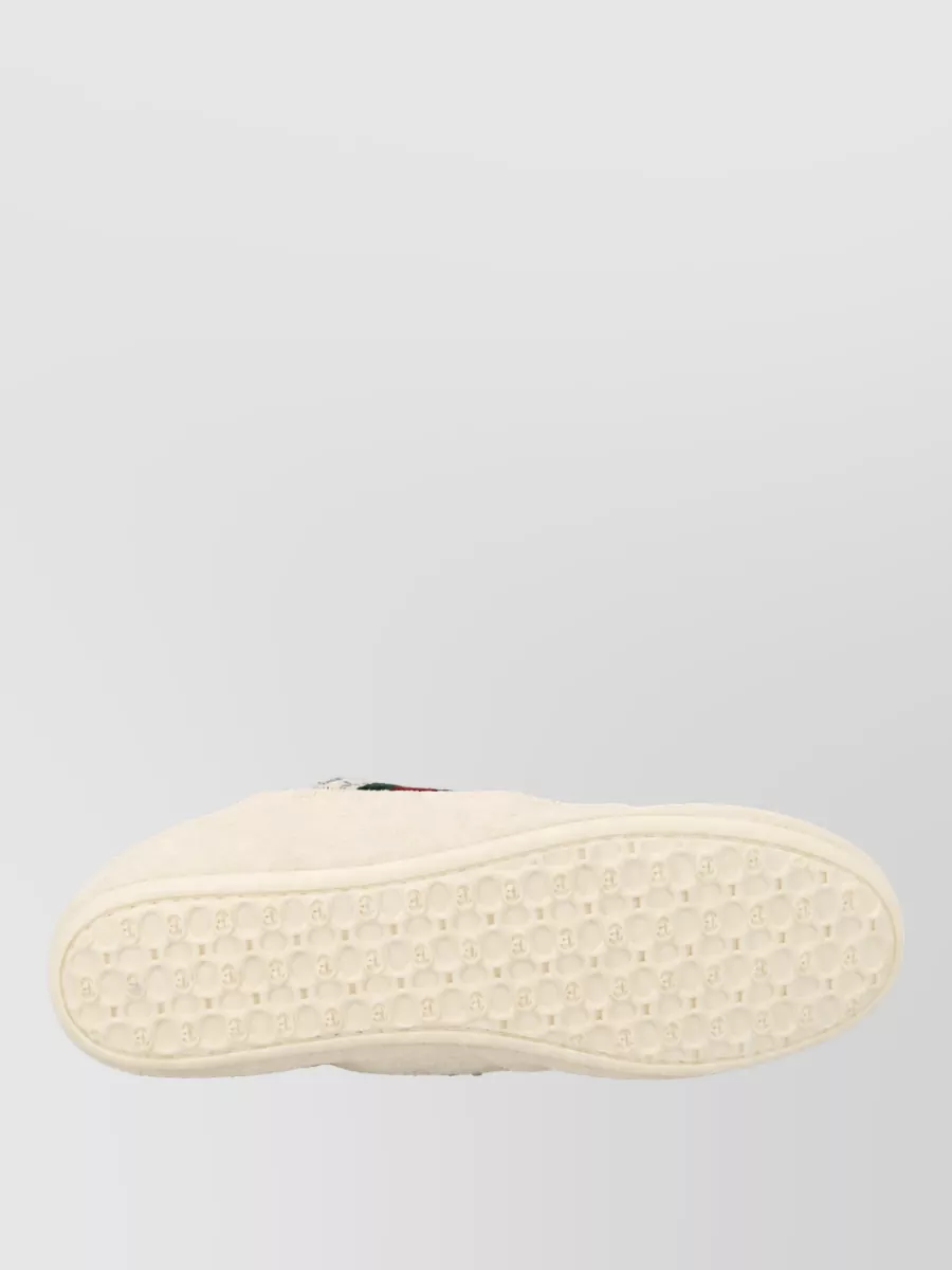 Gucci Stripe Detail Suede Lace Up Sneaker