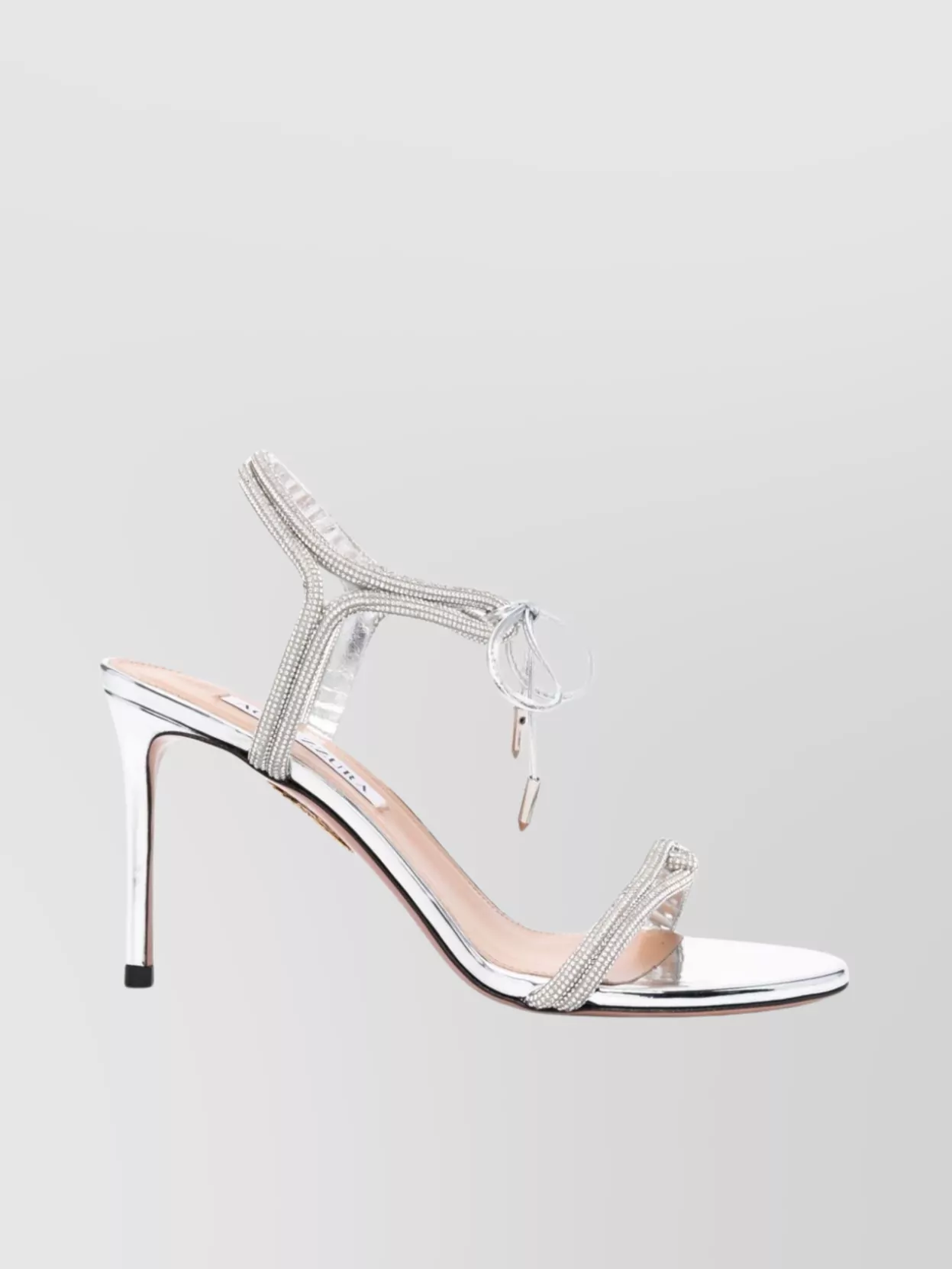 Shop Aquazzura Crystal-embellished Stiletto Heel Sandals