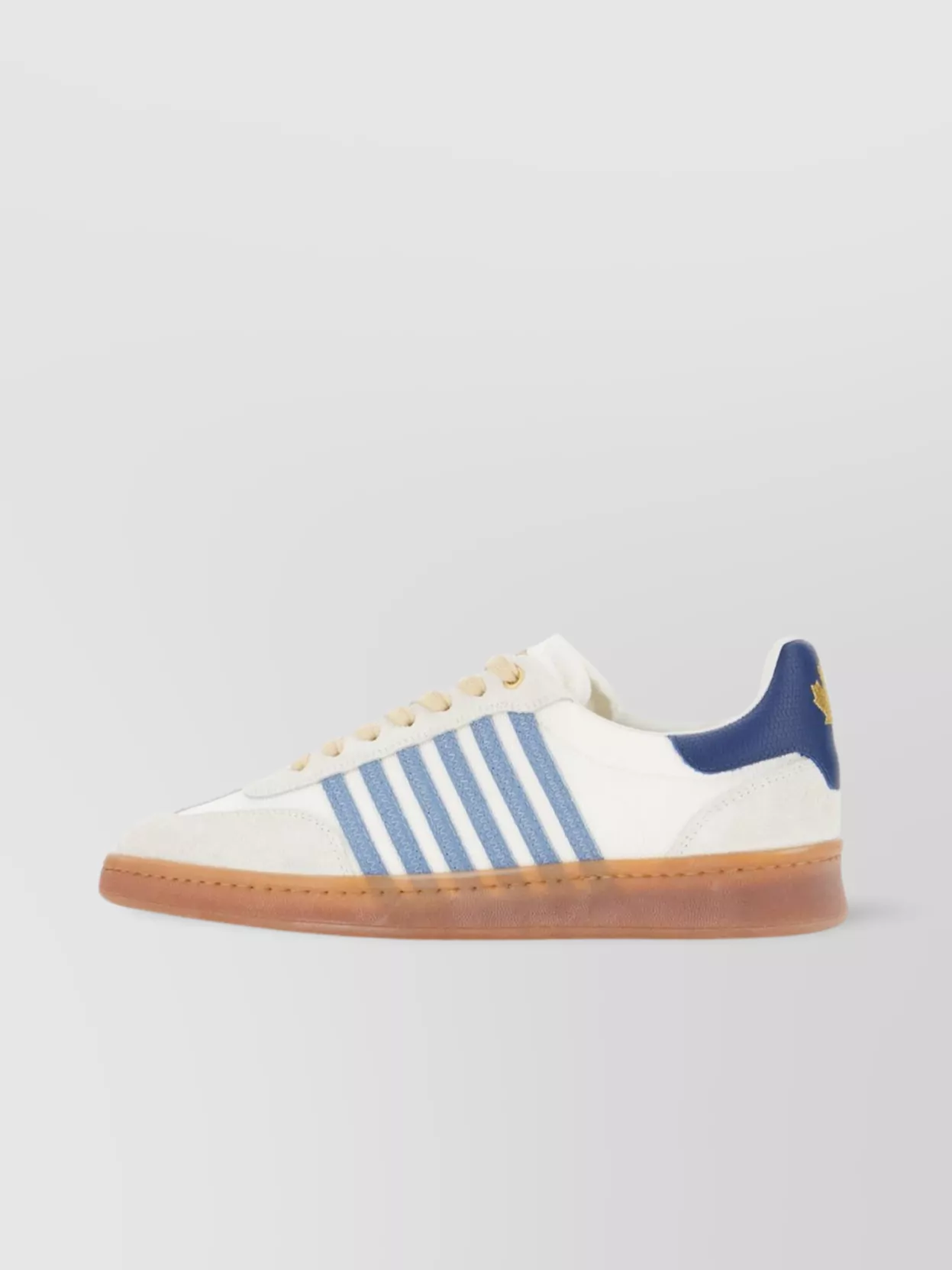 Dsquared2 Canvas Boxer Sneakers Suede Accents In White
