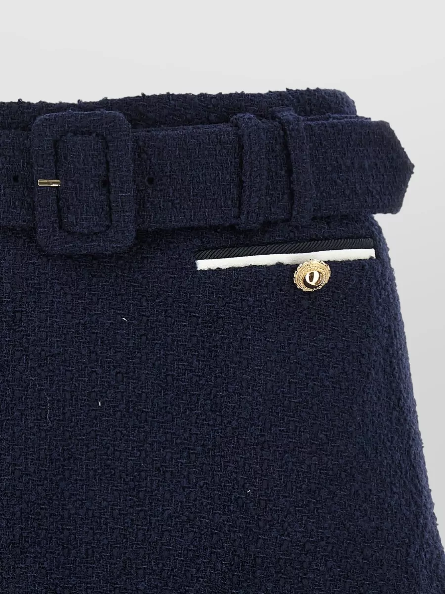 Self-Portrait Bouclé High-Waisted Mini Skort