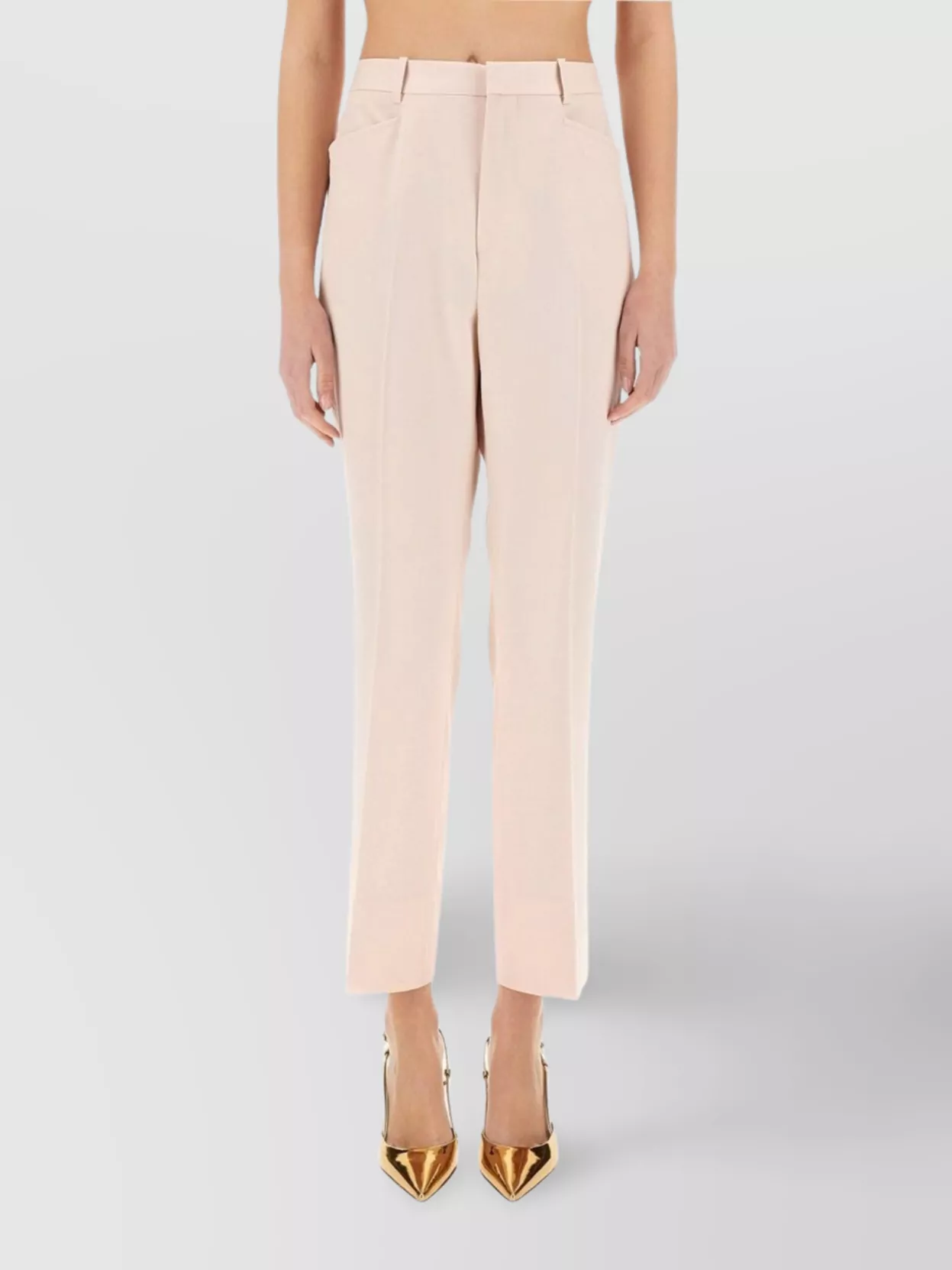 Tom Ford Straight Fit Cropped Trousers With Notched Lapel