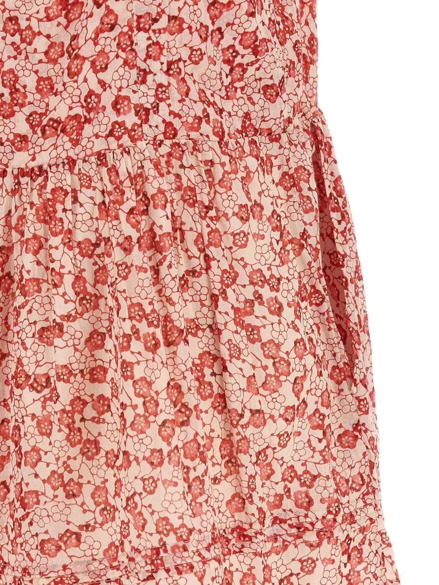 Isabel Marant Etoile Cotton Floral-Print Lace-Trim Mini Jumpsuit
