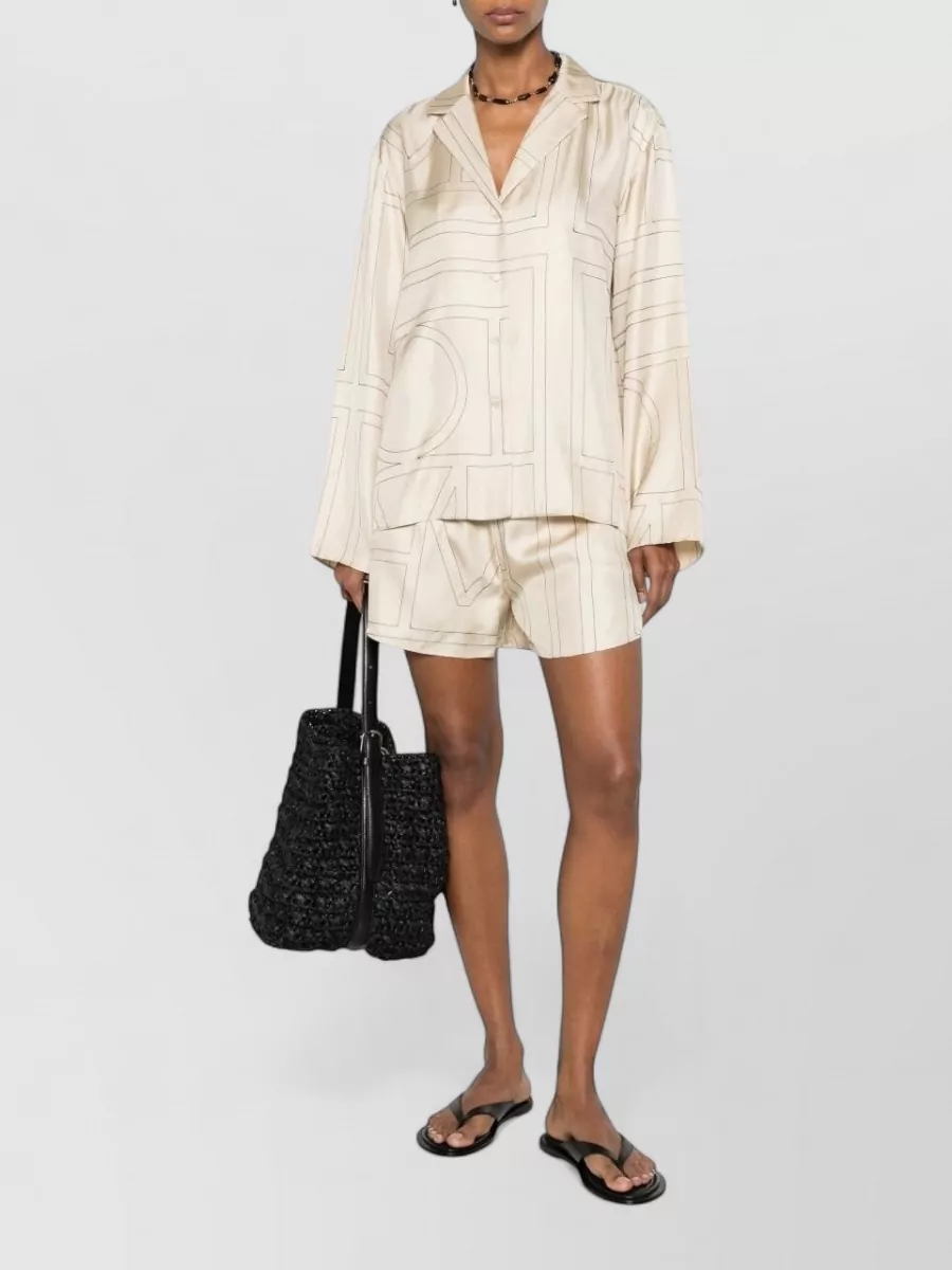 Totême Monogram Silk Pajama Shorts