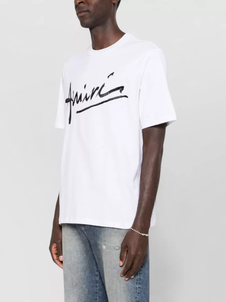 Amiri Straight Hem Short Sleeve Crew Neck Top