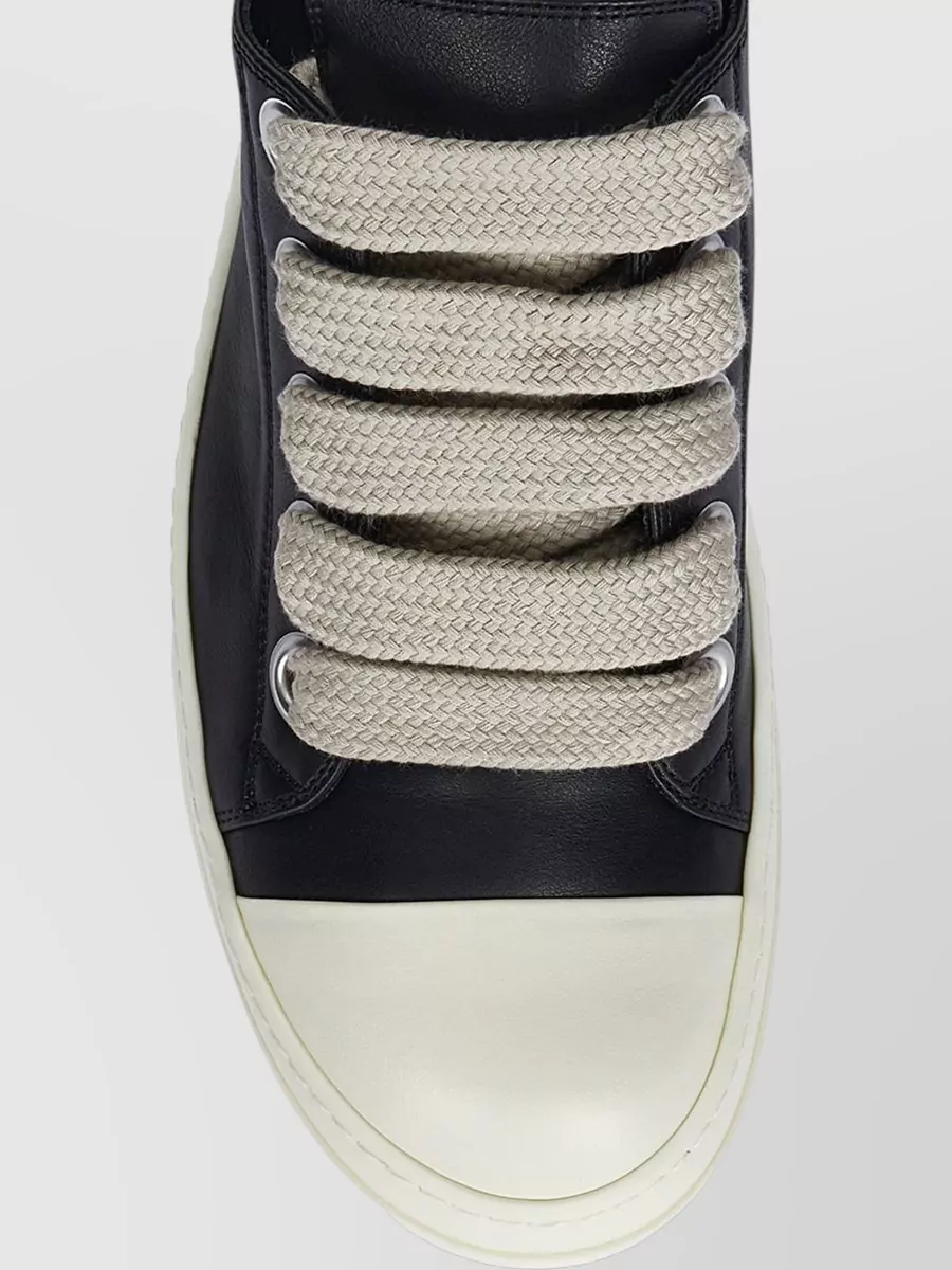 Rick Owens Low Sneakers Contrasting Sole Eyelet Detailing Rubber