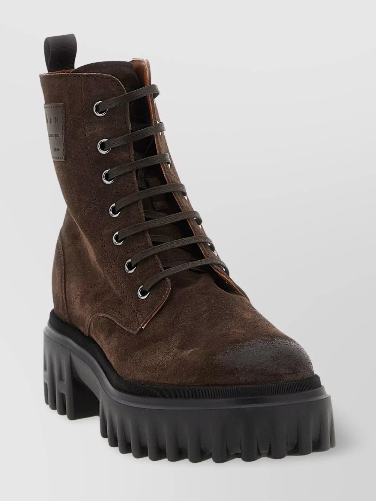 Hogan Chunky Sole Suede Ankle Pull Tab Boots