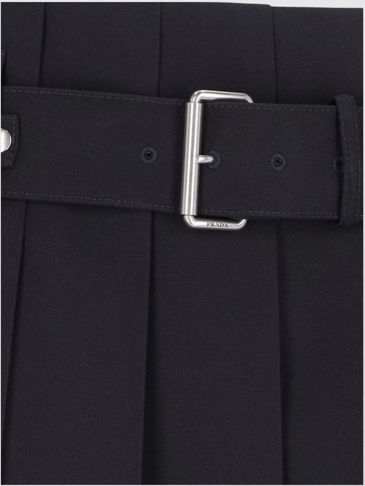 Prada Knee Length A-line Skirt With Belted Waist In Black