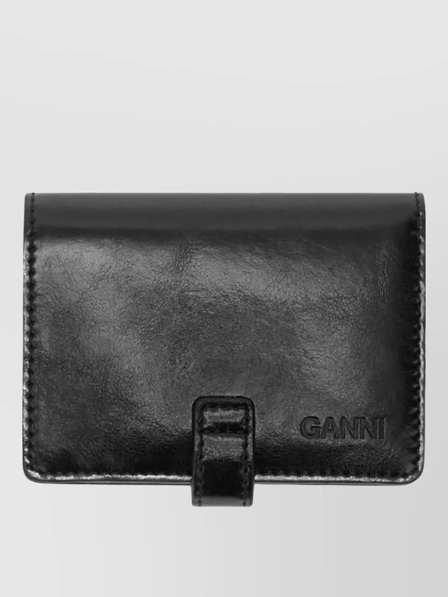 Ganni leather heart mirror keyring
