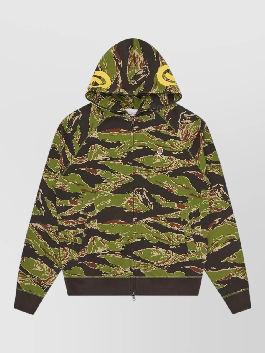 Icecream Cotton camo zip hoodie