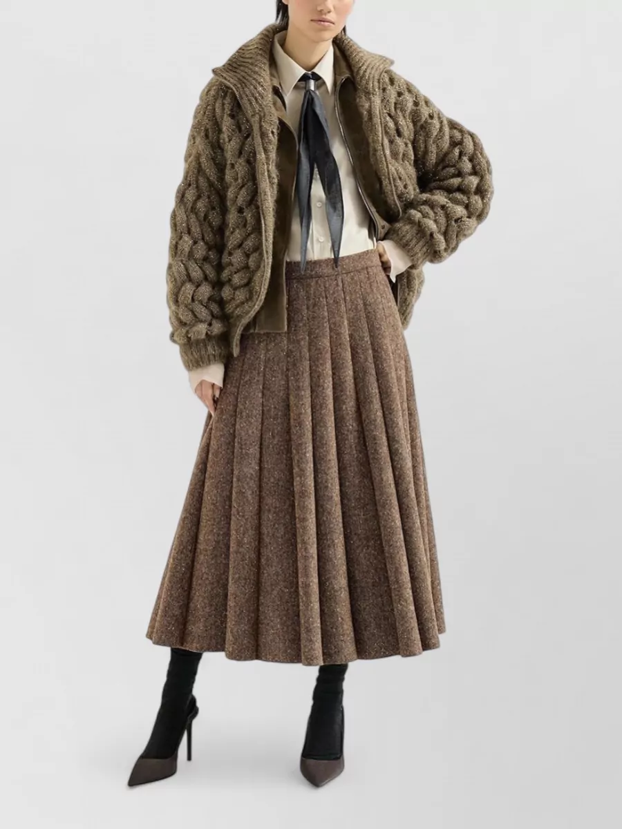Brunello Cucinelli Ribbed Sequined Mohair Blend Cardigan